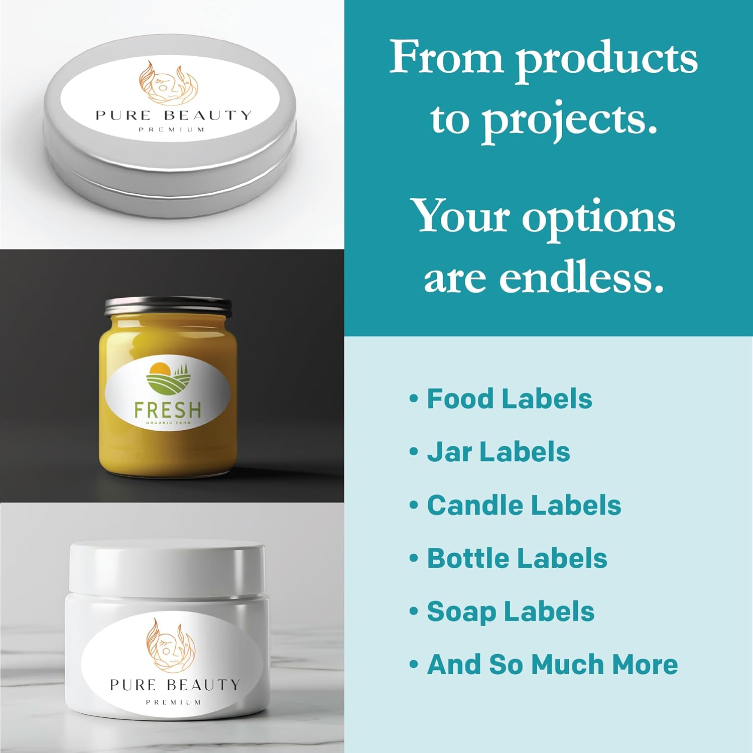 Premium Label Supply White Sticker Oval Labels – 3.33" x 2" Oval – Laser/Inkjet Compatible – (8 per Sheet), 25 Sheets – 200 Total Adhesive Labels - Image 2