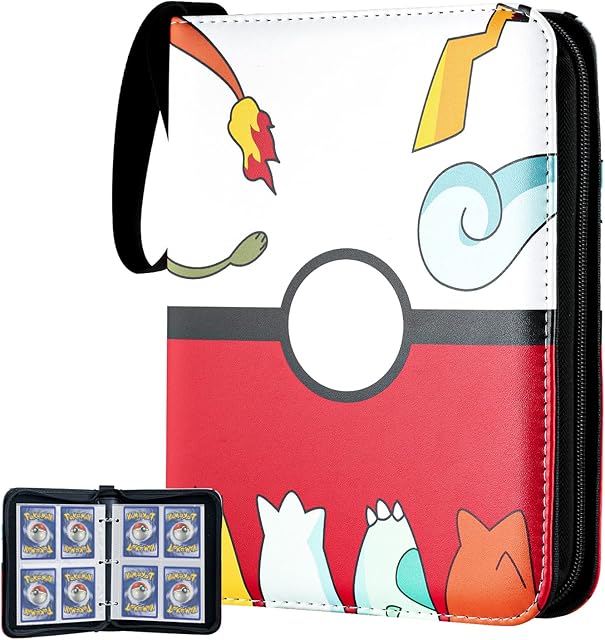 Trading Card Binder with 50 Removable Sleeves, 400 Pockets, Cards Collection Book Protectors, Carrying Collector Album Folder Case for Football Basketball Yugioh TCG MTG Cards