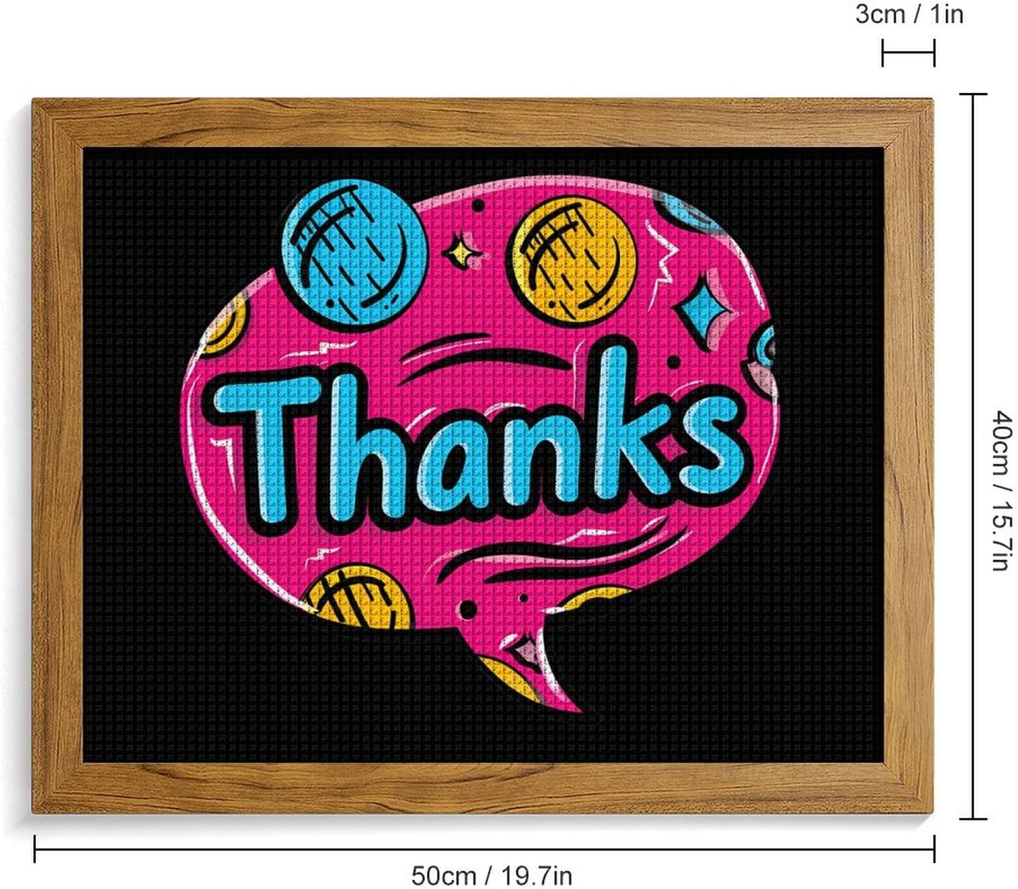 Thanks Printed Diamond 5D Painting Kits DIY Full Drill Crafts for Home Wall Decor 16x20 Inch Yellow Wood 50 * 40cm
