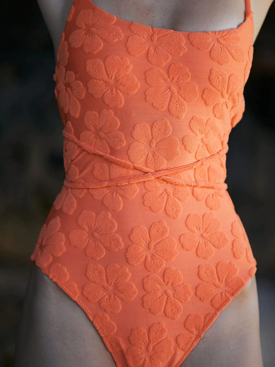 BERLOOK Women's Sexy Bathing Suits Criss Tie Backless High Cut One Piece Swimwear - Image 4