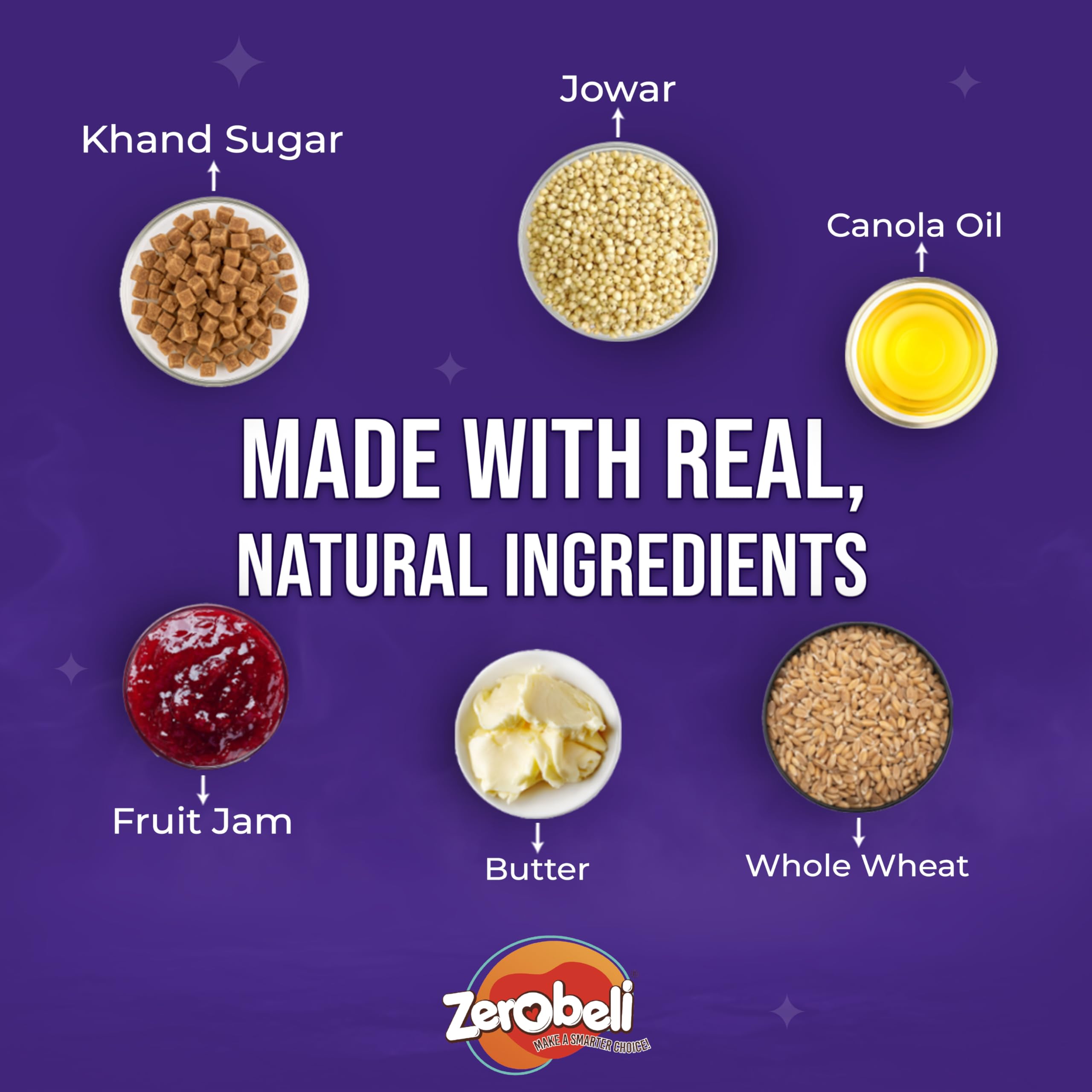 Zerobeli Jowar Fruit Jam Biscuit 350g |Premium & Healthy Snack | Perfect Snacks for kids | Tea-Time Treat | Delicious & Crunchy Biscuits | No Maida, No Preservatives | High in Fiber & Protein - Image 4 thumbnail