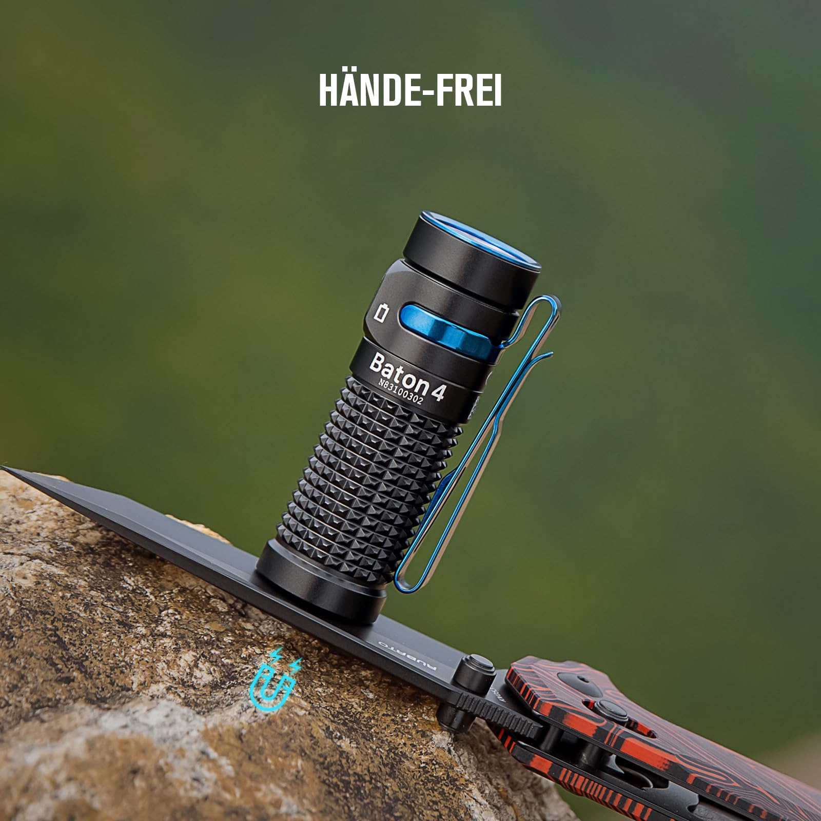 OLIGHT Baton 4 LED Kleine Taschenlampe Wiederaufladbare für Alltag