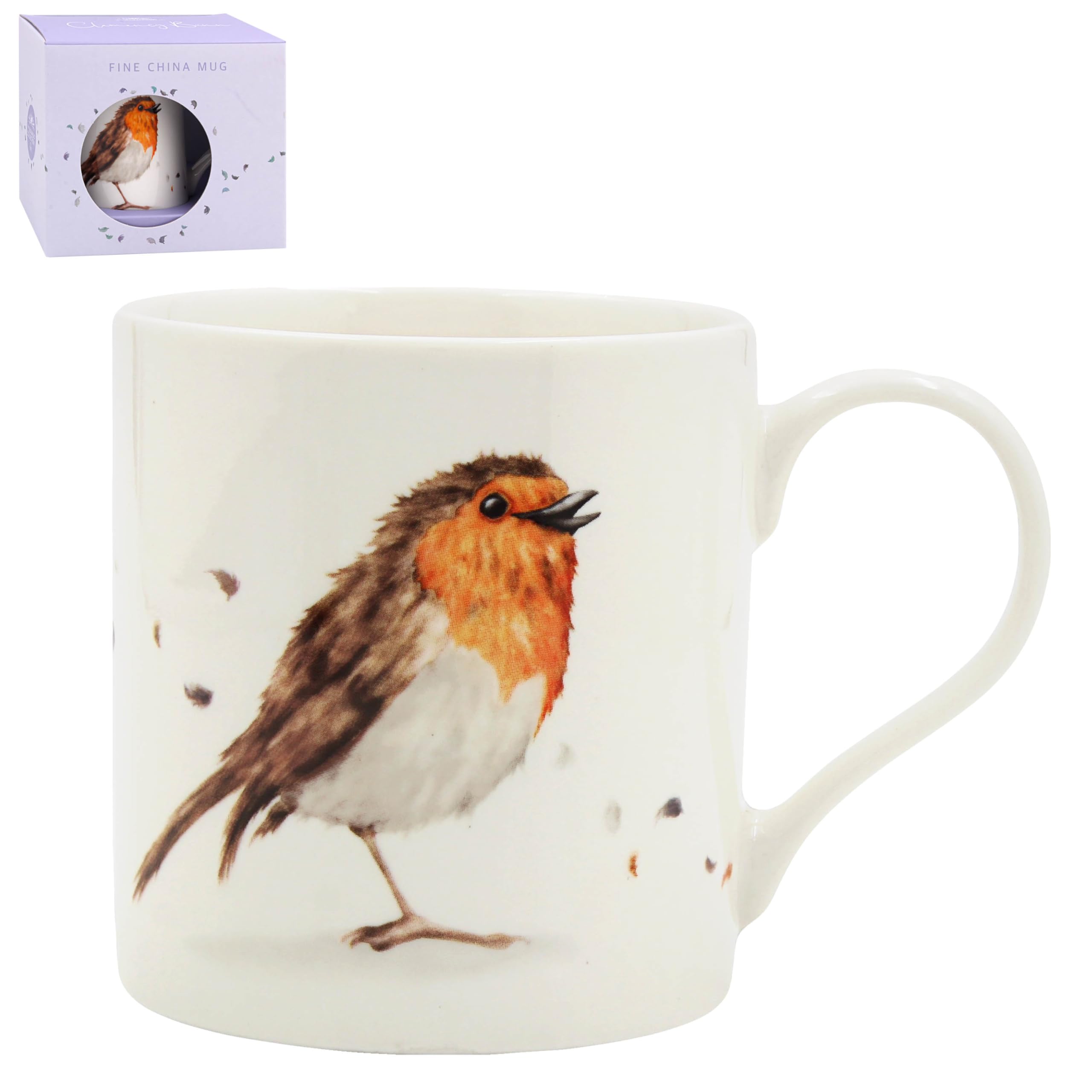 The Leonardo Collection Women's Transparent Clemency Bunn Robin Mug For Hot & Cold Drinks | Durable Coffee Cups For Home & Office | Comfortable & Easy-To-Hold Coffee Mugs For Beverages & Daily Use