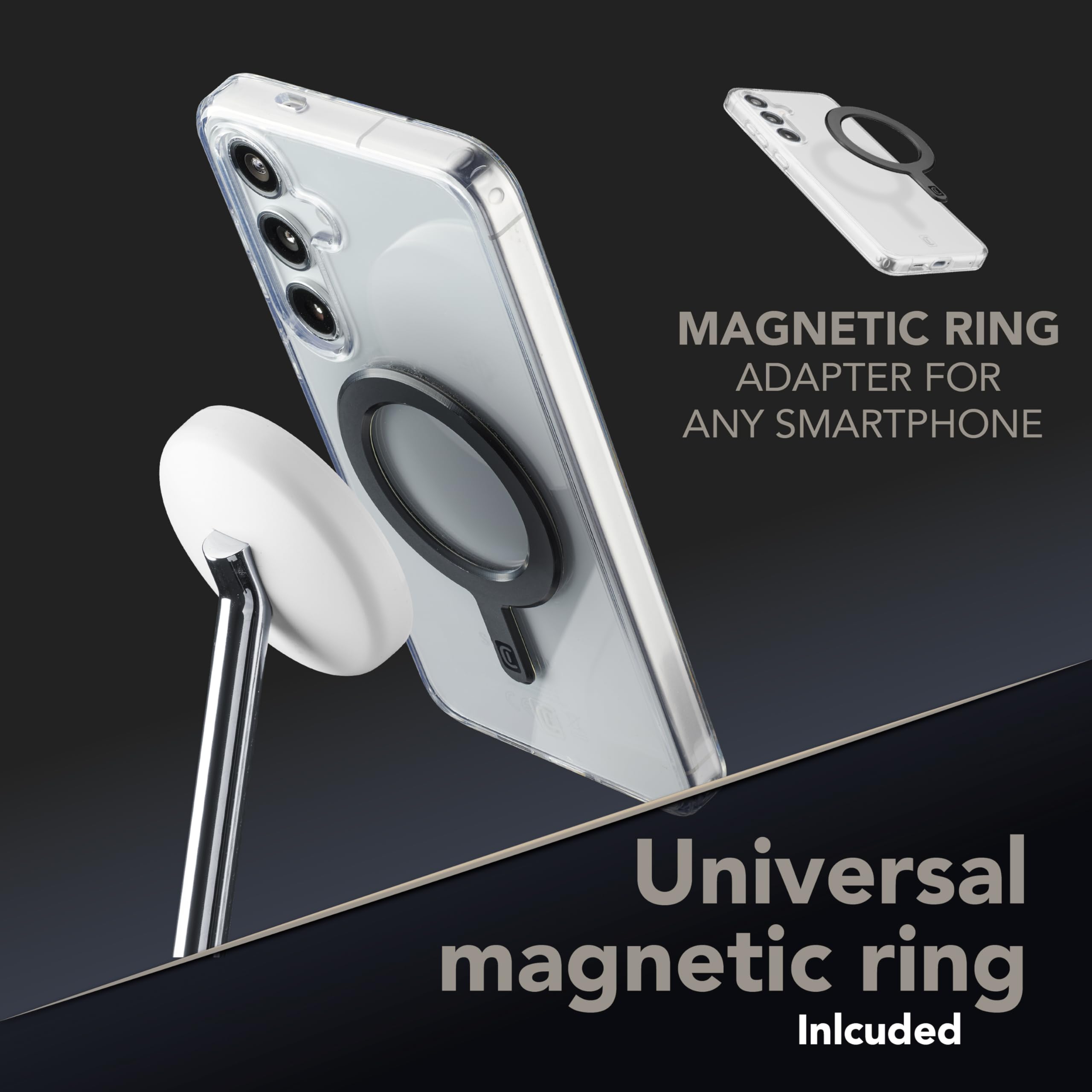 Cellularline MAG Duo 2in1 Magnetische Wireless-Ladestation mit Qi2-Zertifizierung, Bis zu 15W für Smartphones und Kopfhörer, Sicheres und Vielseitiges Pad für Vertikales und Horizontales Laden