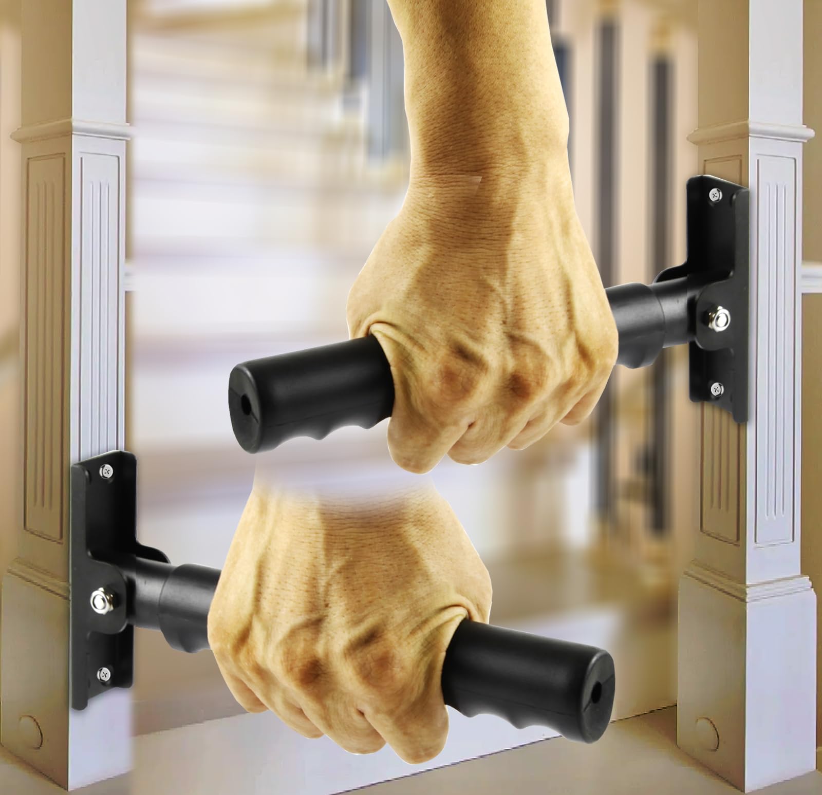 2 Pack Doorway Assist Handle, Door Grab Bar, Folding Door Grab Rail Handle Grip Grab Bars Designed for Doorways Doorframe Stairs Steps, Supports Up to 300 Pounds