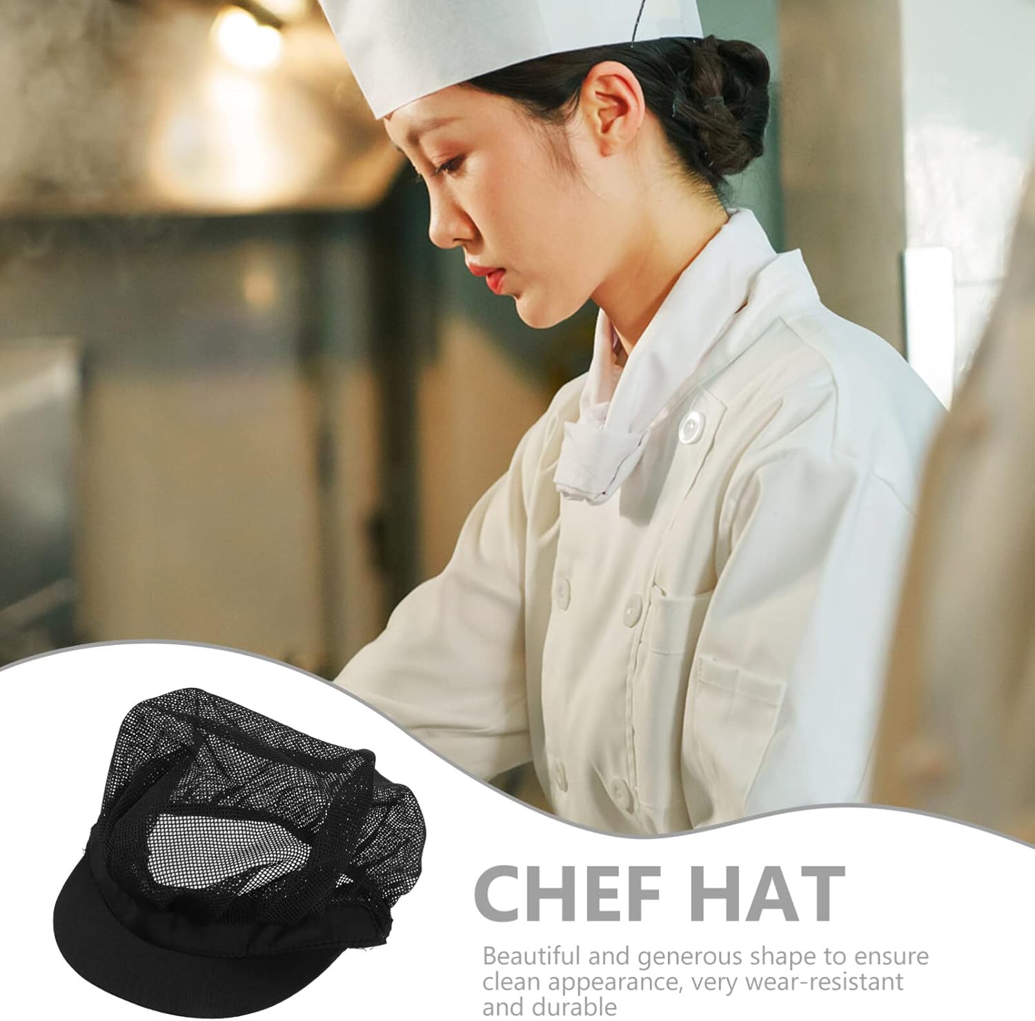 UPKOCH Adjustable Chef Hat for Women Food Service Workers Breathable Mesh Kitchen Cap with Comfortable Fit Lightweight Cooking Hair Net for Restaurants and Food Preparation - Image 2