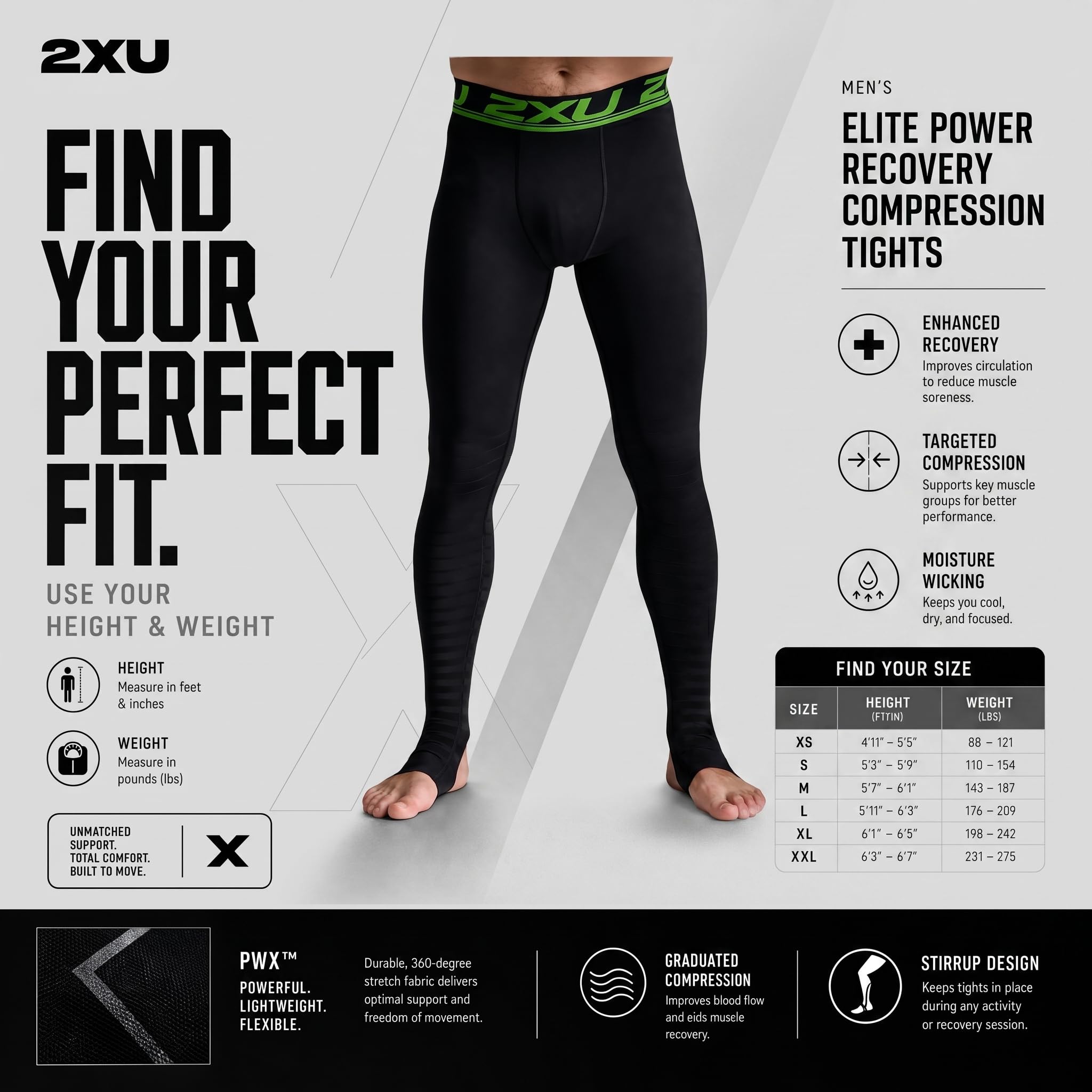 2XU Elite Elite Recovery – Mallas de Compresión - Collants de Compression Elite Power Recovery - Elite Recovery Collants de Compression - Homme