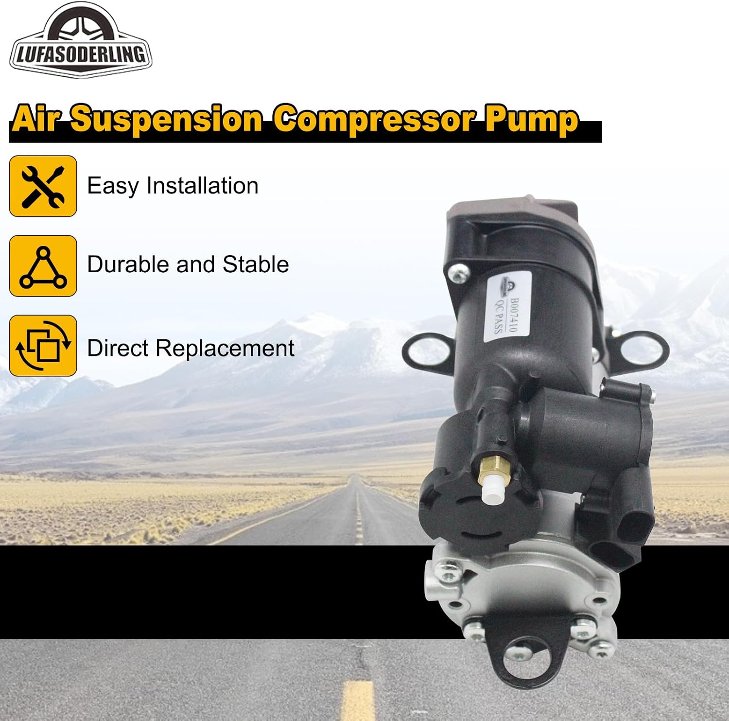 Air Suspension Compressor Compatible with Mercedes Benz W166 ML250 ML350 ML400 ML500 ML550 ML63 AMG for X166 GL350 GL450 GL500 GL550 GL63 AMG Air Ride Pump 1663200104 1663200204