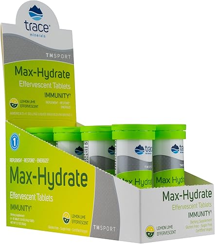 Trace Minerals  Max Hydrate Immunity  Fizzing de electrolitos de alto rendimiento apoyo inmunológico  Magnesio sodio potasio vitamina C sin OMG