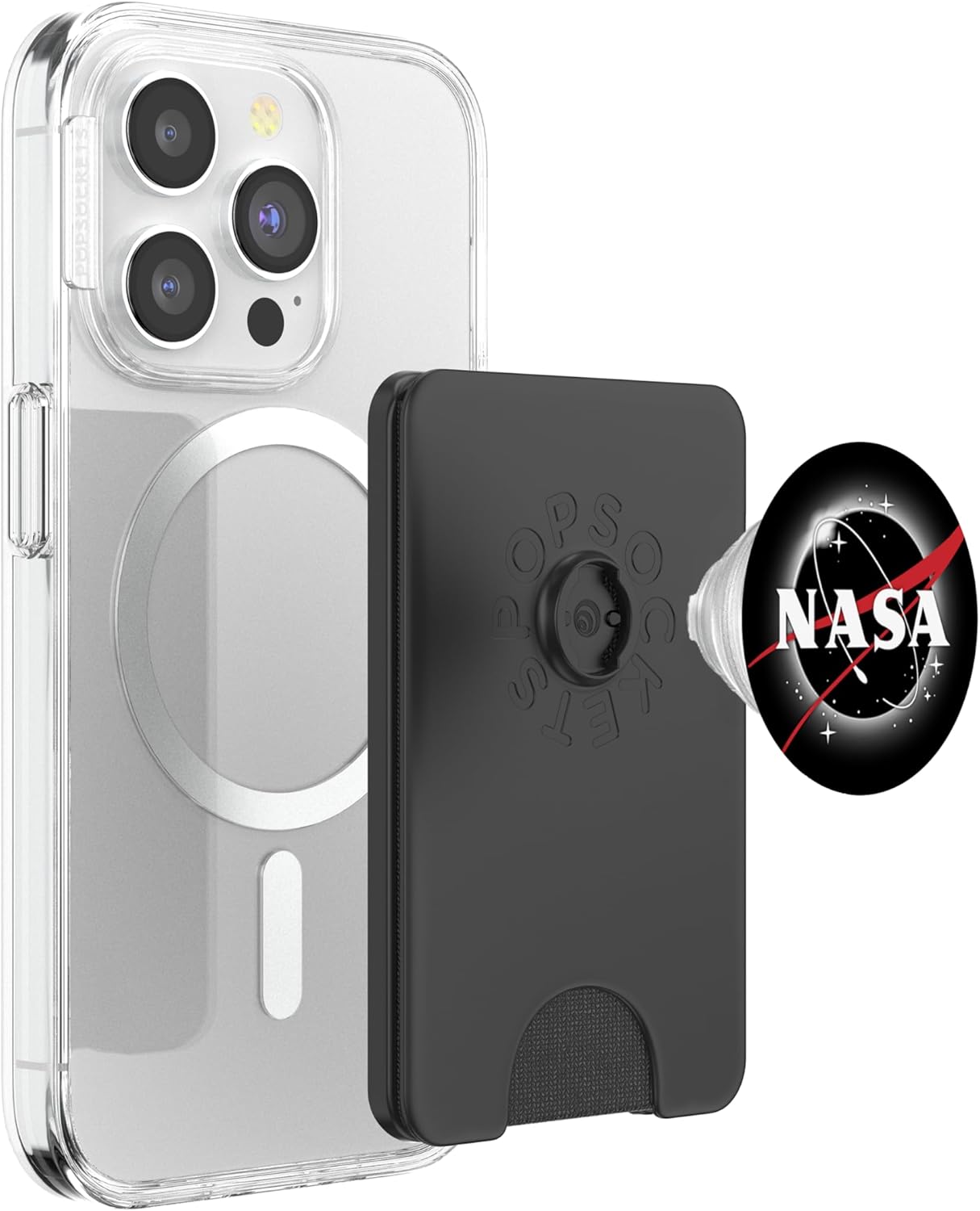 NASA Logo Total Solar Eclipse PopSockets PopGrip: Swappable Grip for Phones & Tablets PopSockets PopWallet for MagSafe