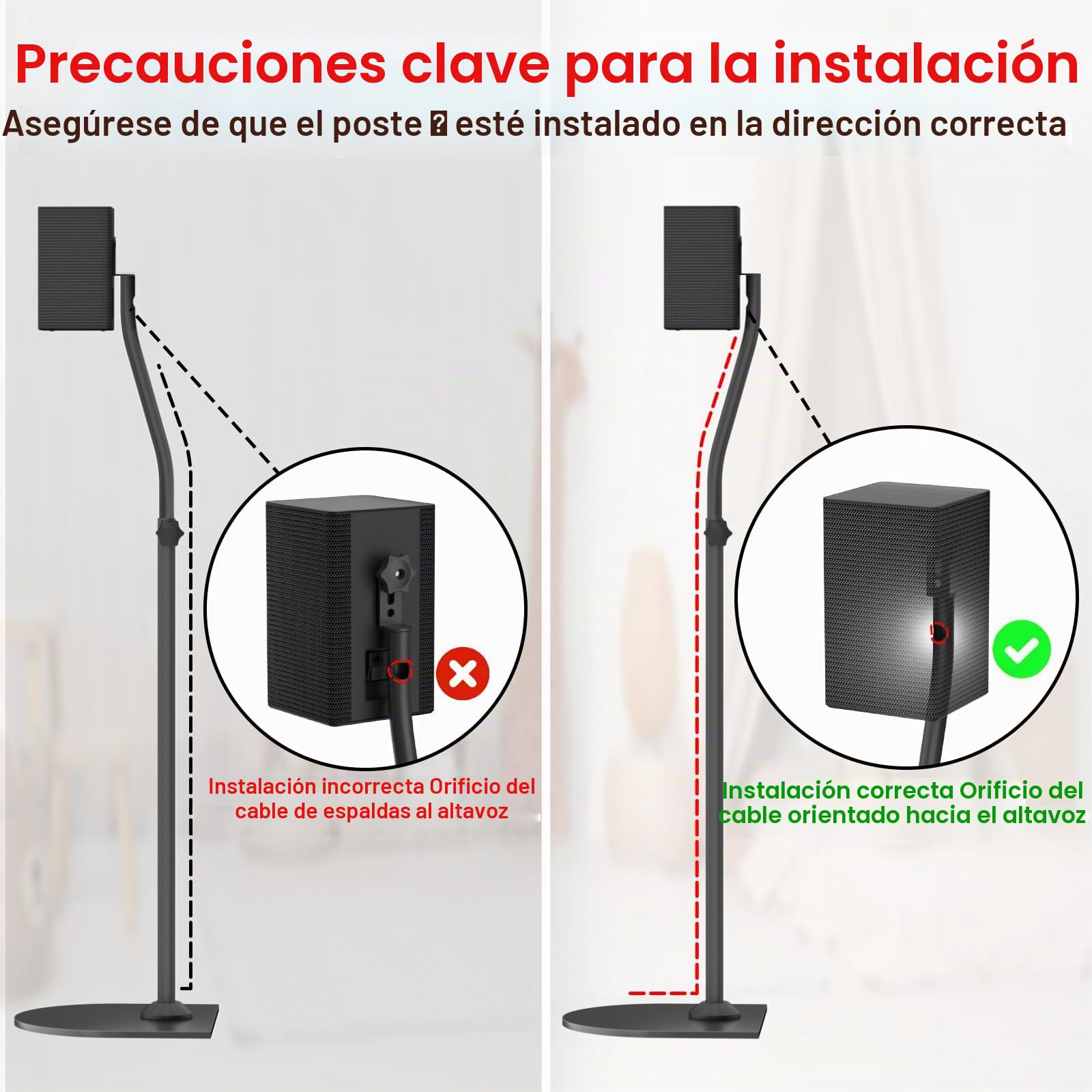Samsung - Soporte para altavoces traseros y soporte de pared, altura ajustable de 83,8 a 106,7 cm, soporte para altavoces de pie para HW-Q990C y otros Samsung