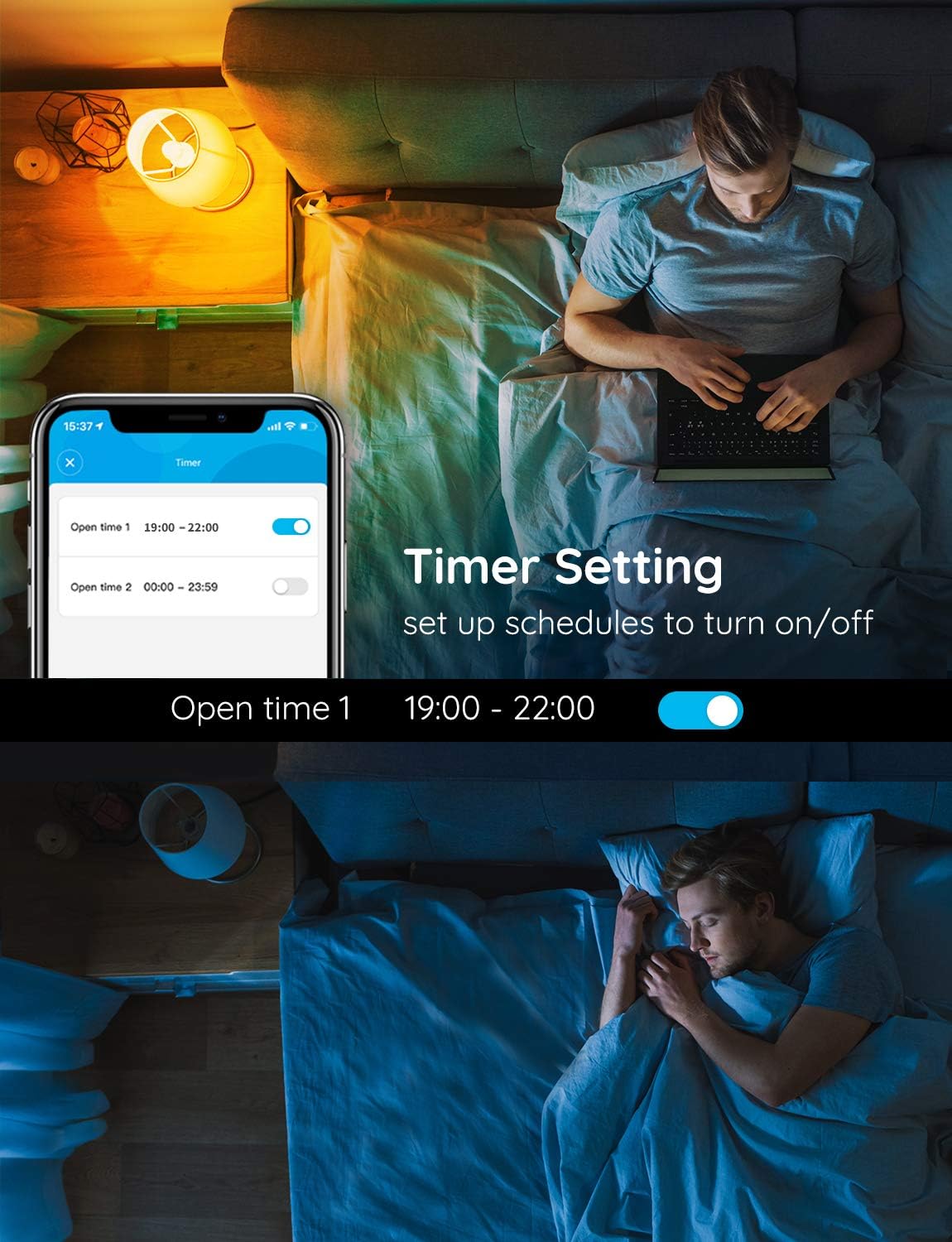 Govee LED Light Bulb Dimmable, Music Sync RGB Color Changing Light Bulb A19 7W 60W Equivalent, Multicolor Decorative No Hub Required LED Bulb with APP for Party Home (Don't Support WiFi/Alexa) - - 