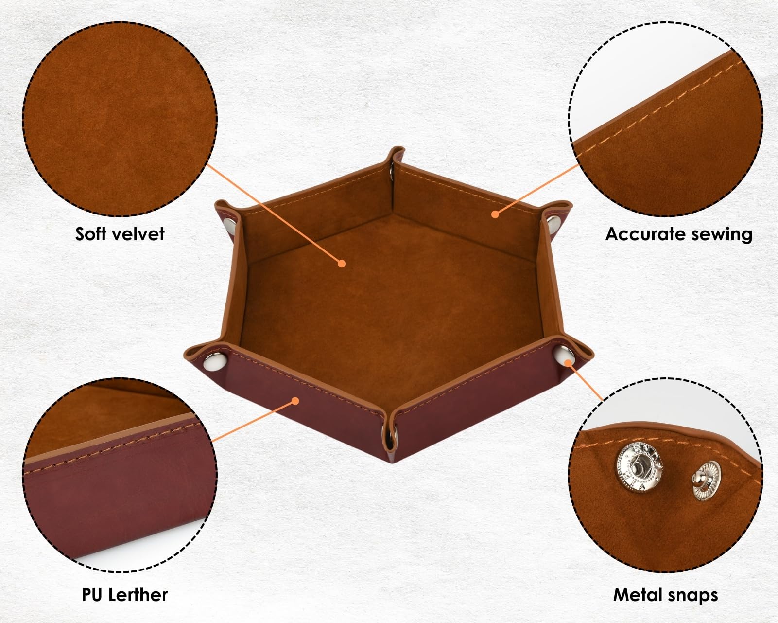 ds. distinctive style Dice Holder Leather DND Dice Case Foldable Dice Tray Dungeons and Dragons Storage Tray for Tabletop Game - Image 3
