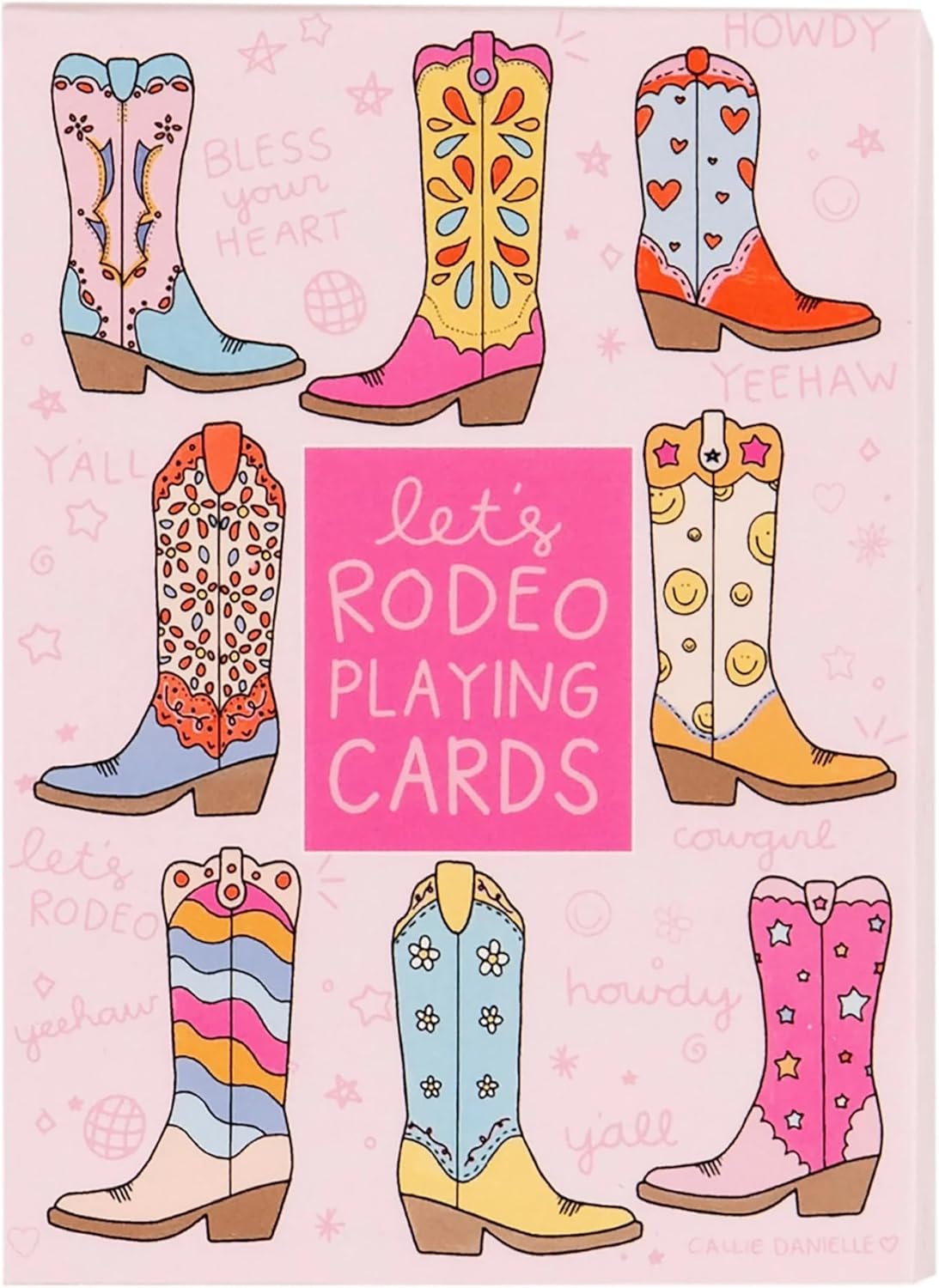 Callie Danielle Let's Rodeo Western Cowgirl Boots Deck of Playing Cards Themed, Cool Deck of Cards with Cowboy Western Theme, Fun Card Games for Adults and Families, Texas Souvenirs (No Jokers)