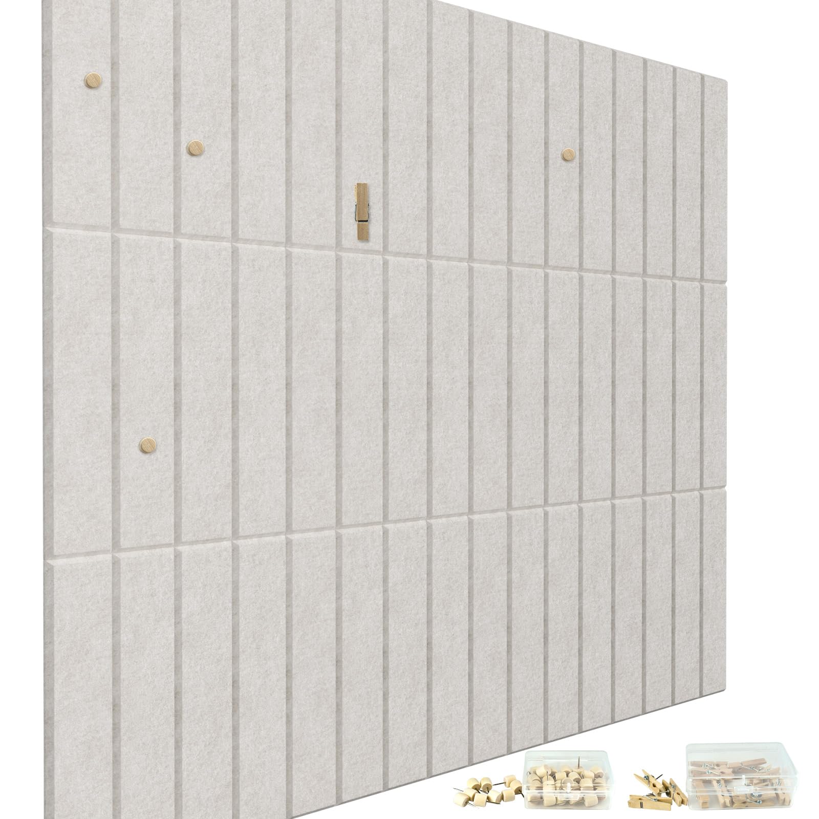 Large Cork Board Alternative, 90 x120cm Decorative Felt Bulletin Board with Safe Removable, Foldable Photo Display Board, Self-Adhesive Pin Board with 50 Pushpins for Office School Home Walls (Beige)