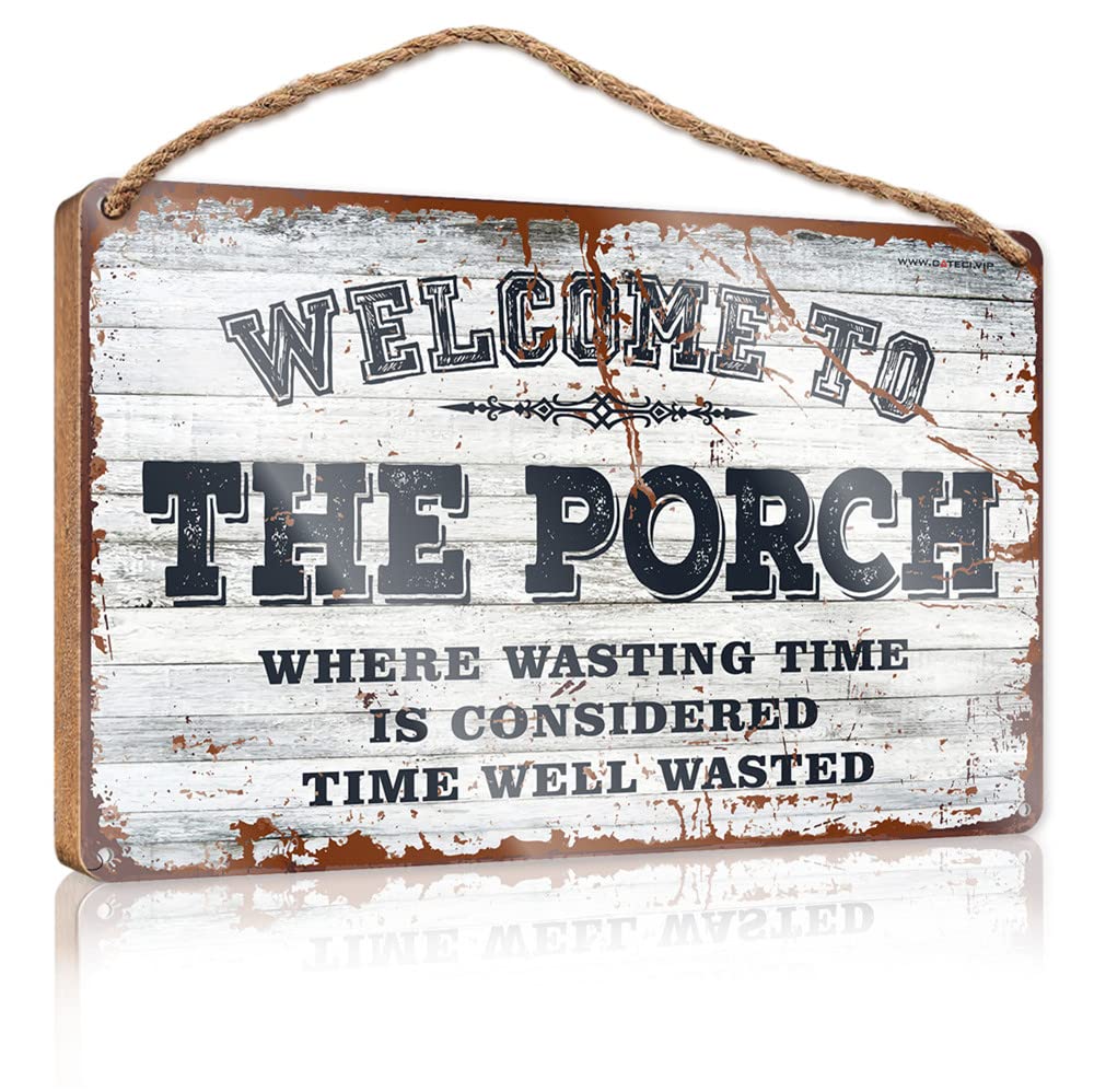 Wall Hanging Decor Sayings Welcome To The Porch Wooden Sign(20X30CM)