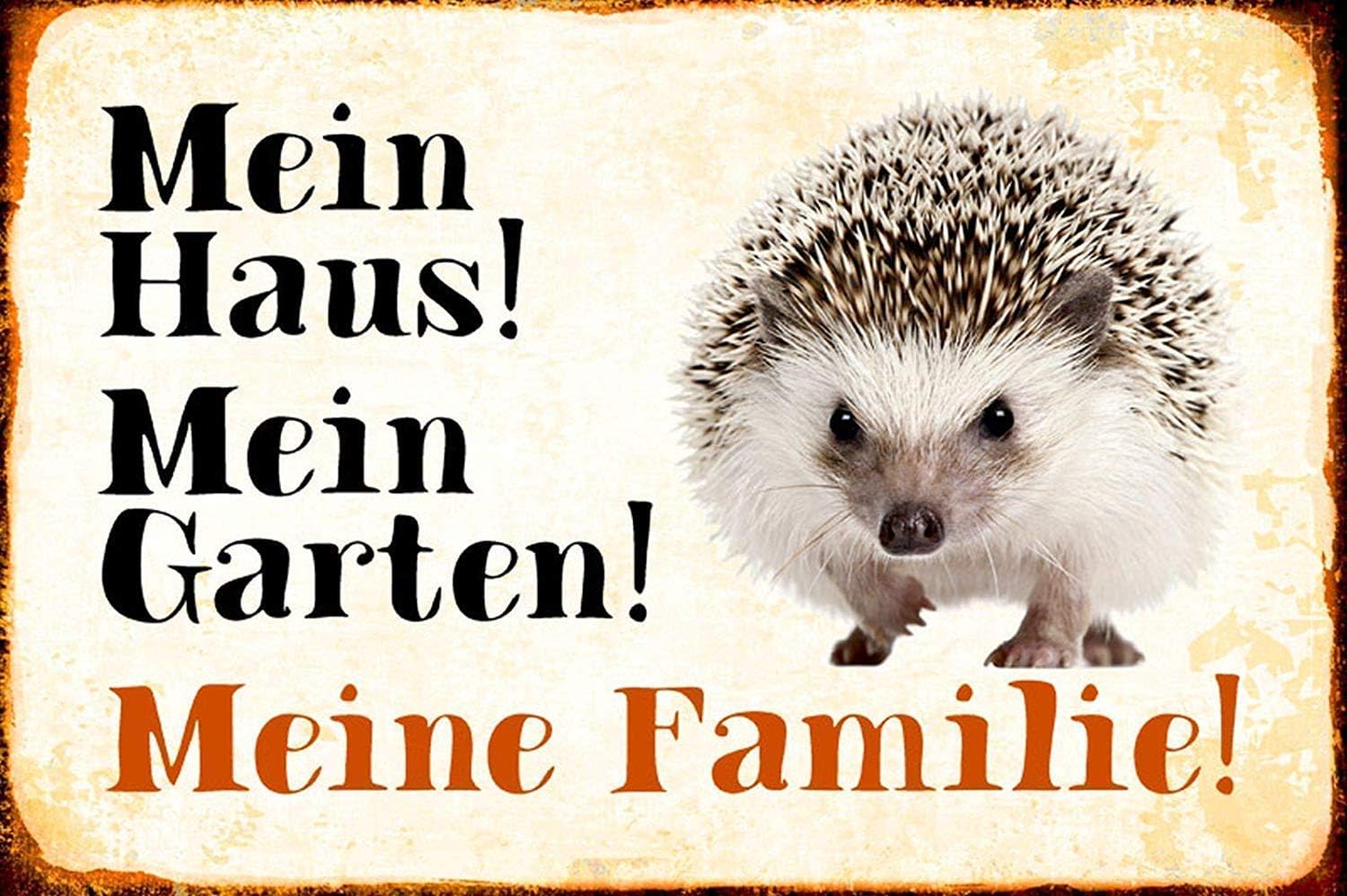 Metal Sign Mein Haus My Garden Meine Familie Vintage Style Metal Sign Iron Painting for Indoor & Outdoor Home Bar Coffee Kitchen Wall Decor 8 X 12 Inch