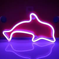 Vista 11 de JYWJ Dolphin Neon Sign,USB or 3-AA Battery Powered Neon Light,LED Table Decoration,Bedroom Wall Decoration,Birthday Gift,Wedding Supplies Business