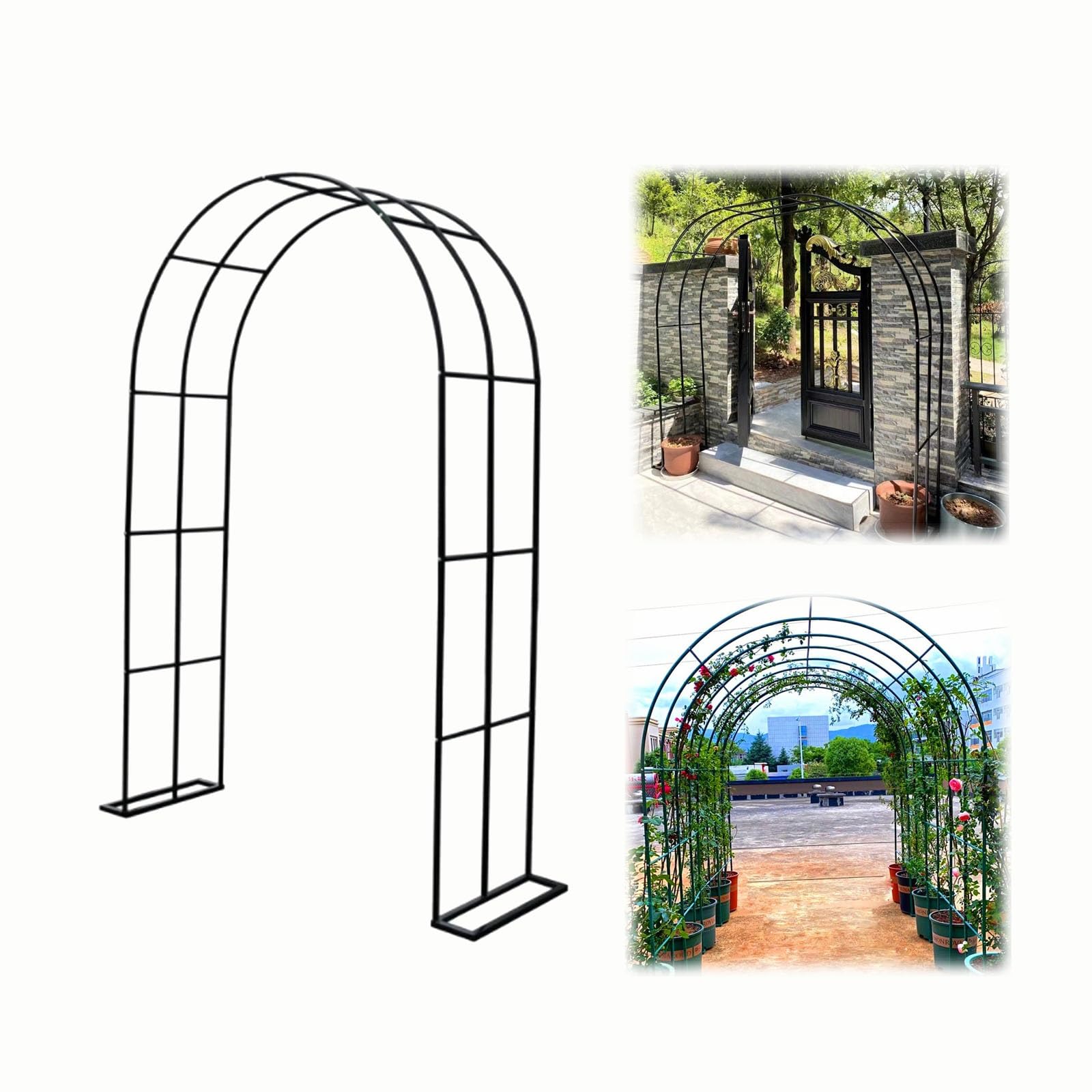 Czarny łuk ogrodowy na wesela, regulowany łuk różany, metalowa pergola, do roślin pnących, łatwy montaż, 350 x 250 cm, 3,5 x 2,5 m