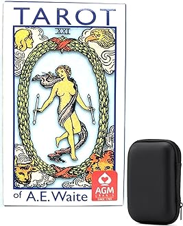 Tarot Cards Deck 78 Original, White Cards with Black Storage Box for Divination, Gaming, Personal Reflection