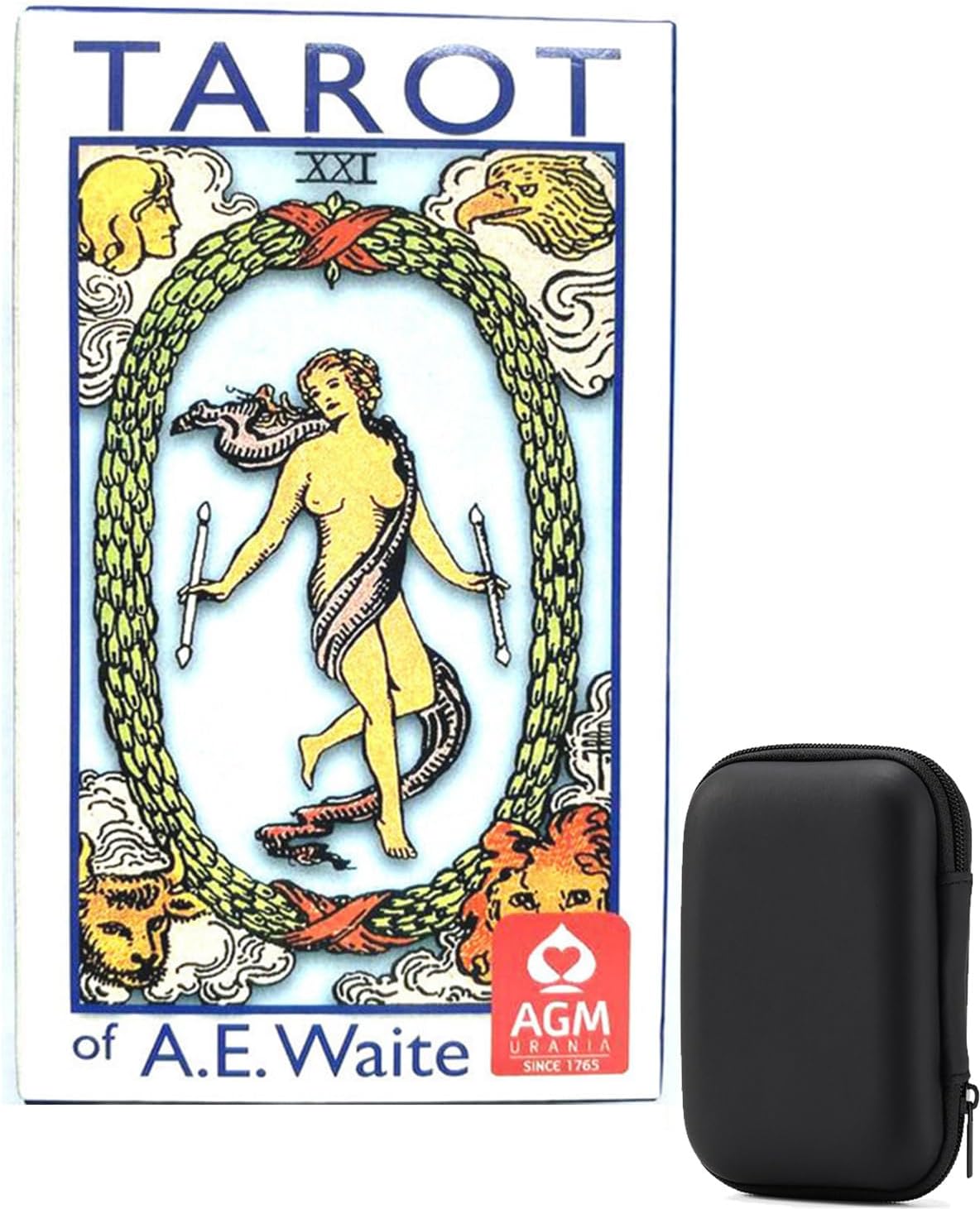 Tarot Cards Deck 78 Original, White Cards with Black Storage Box for Divination, Gaming, Personal Reflection
