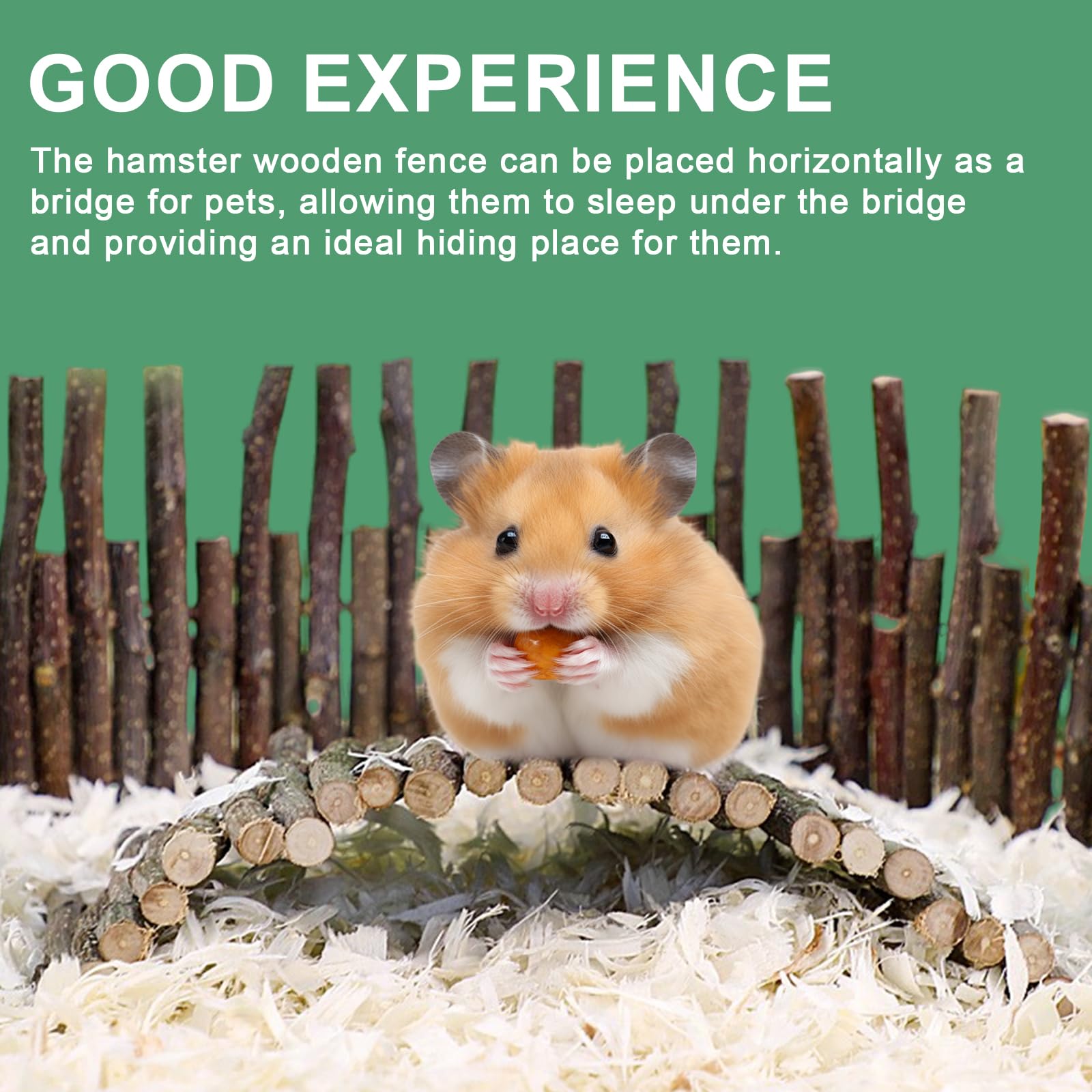 2 Stück Hamster Holzzaun 50x10cm - Flexible Holzbrücke & Kletterplattform Für Nager