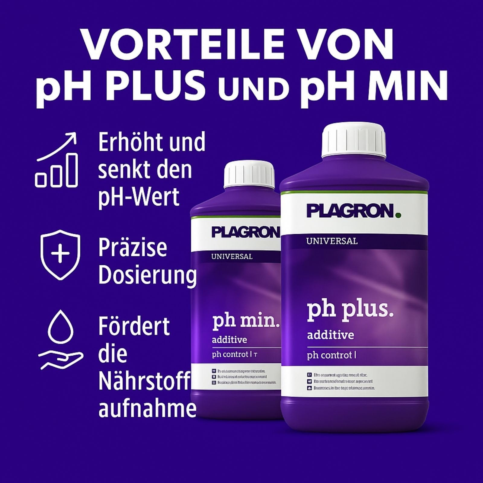 Weedness Plagron pH+ Plus 500 ml + pH-Minus 500 ml – Pack completo de corrector de pH