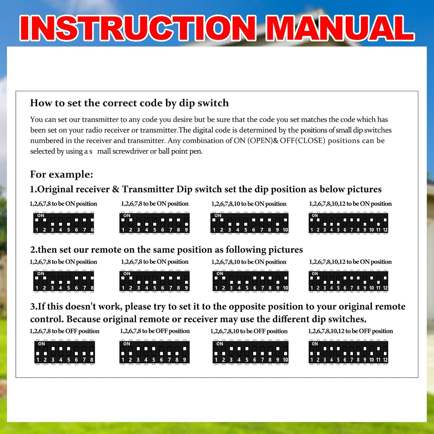 Kingdder 6 Pcs Two Button Gate Remote Control Compatible with Linear Multicode 10 Dip Switch Garage Door Remote Opener 3089 3060 3070 3083 300mhz, Control 2 Different Doors Simultaneously (Grey)