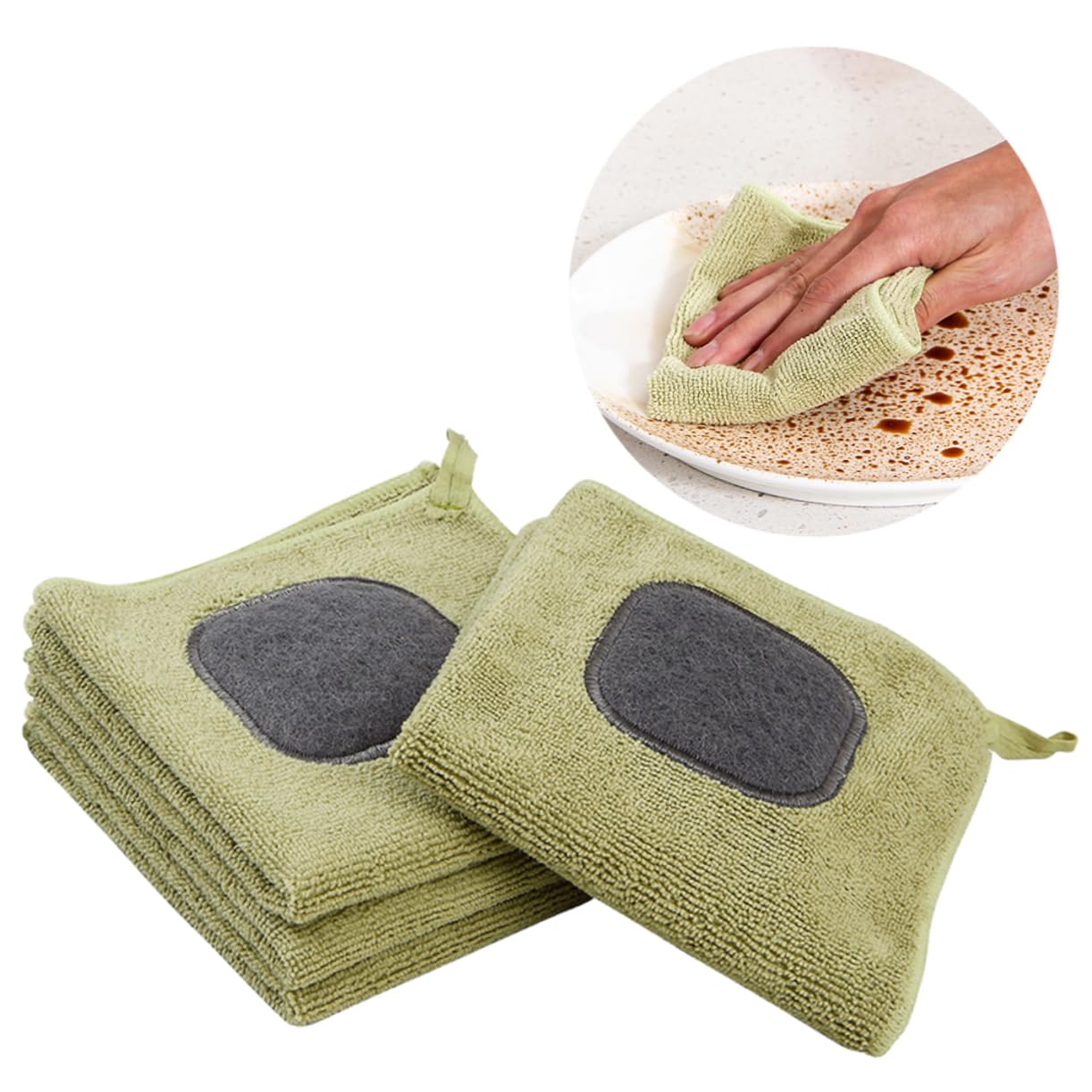 FRCOLOR 12 Piezas Paño De Limpieza De Cocina Trapos De Limpieza Paños De Cocina Paño De Plumero Paños De Limpieza Trapo Paños Gruesos De Microfibra Green