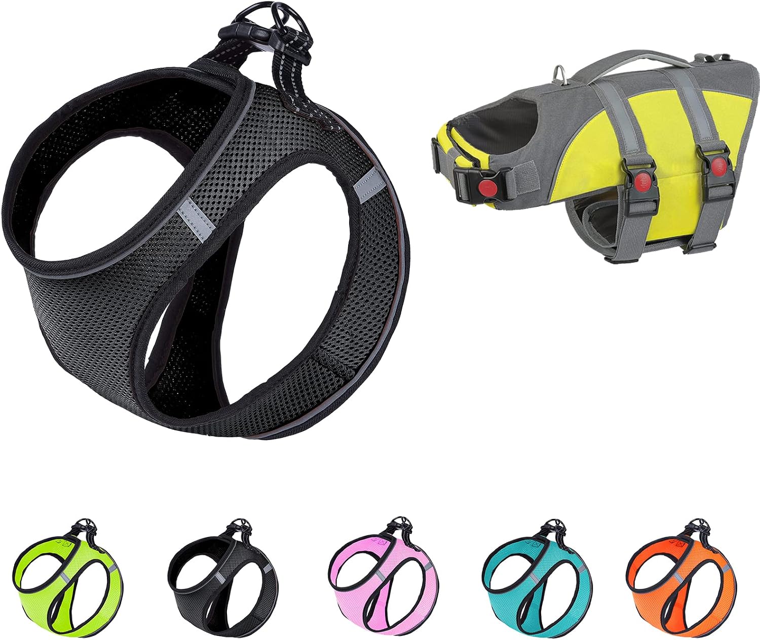 Adjustable Step in Harness for Small Medium Dogs and Cats ,No Pull No Choke Breathable Reflective Vest Harness for Puppy--Receive 1Pet…