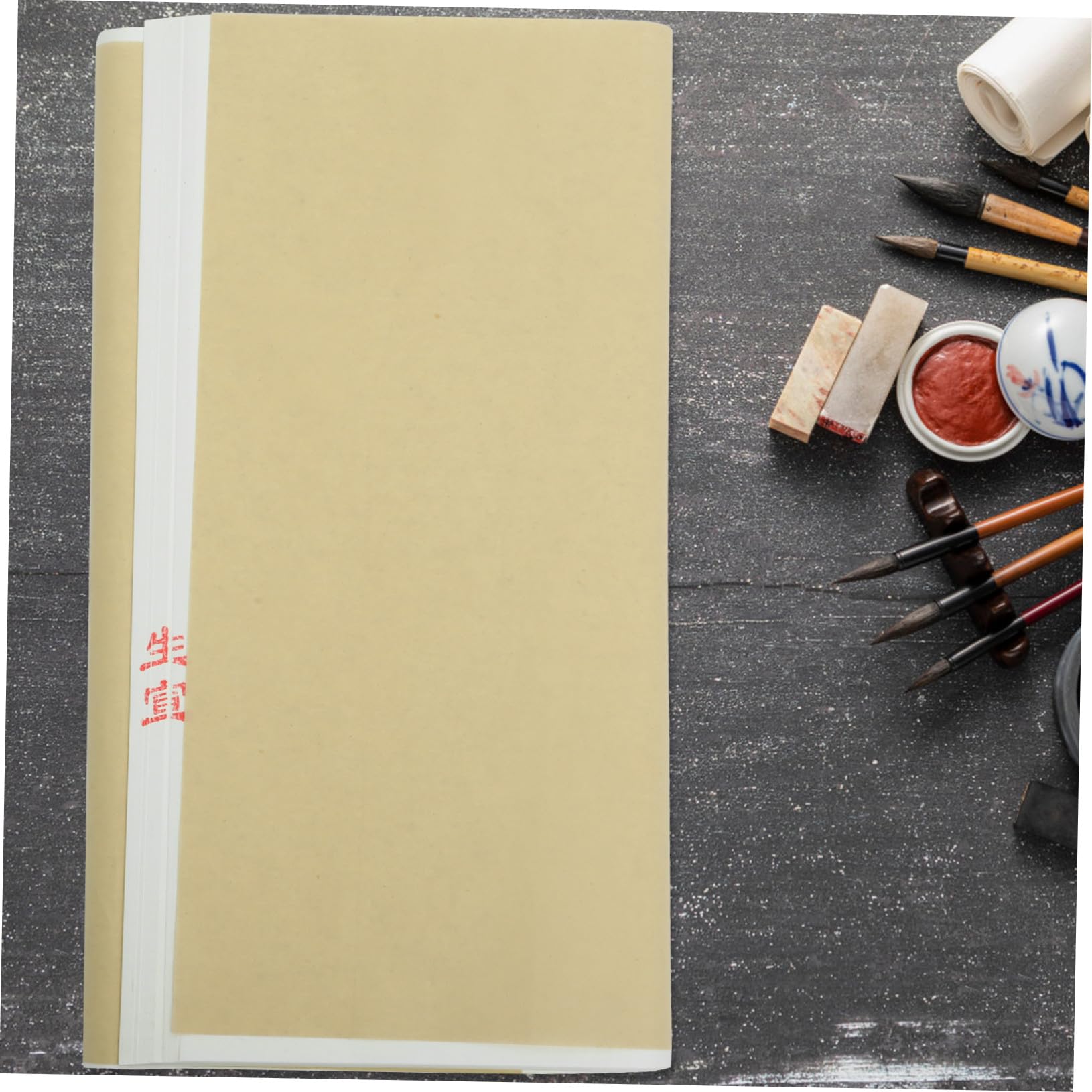 Angoily 100 Feuilles de Papier à Dessin Papier Fiable Rectangulaire Blanc, Léger et Multifonction pour Débutants en Calligraphie Chinoise pour Peinture Traditionnelle