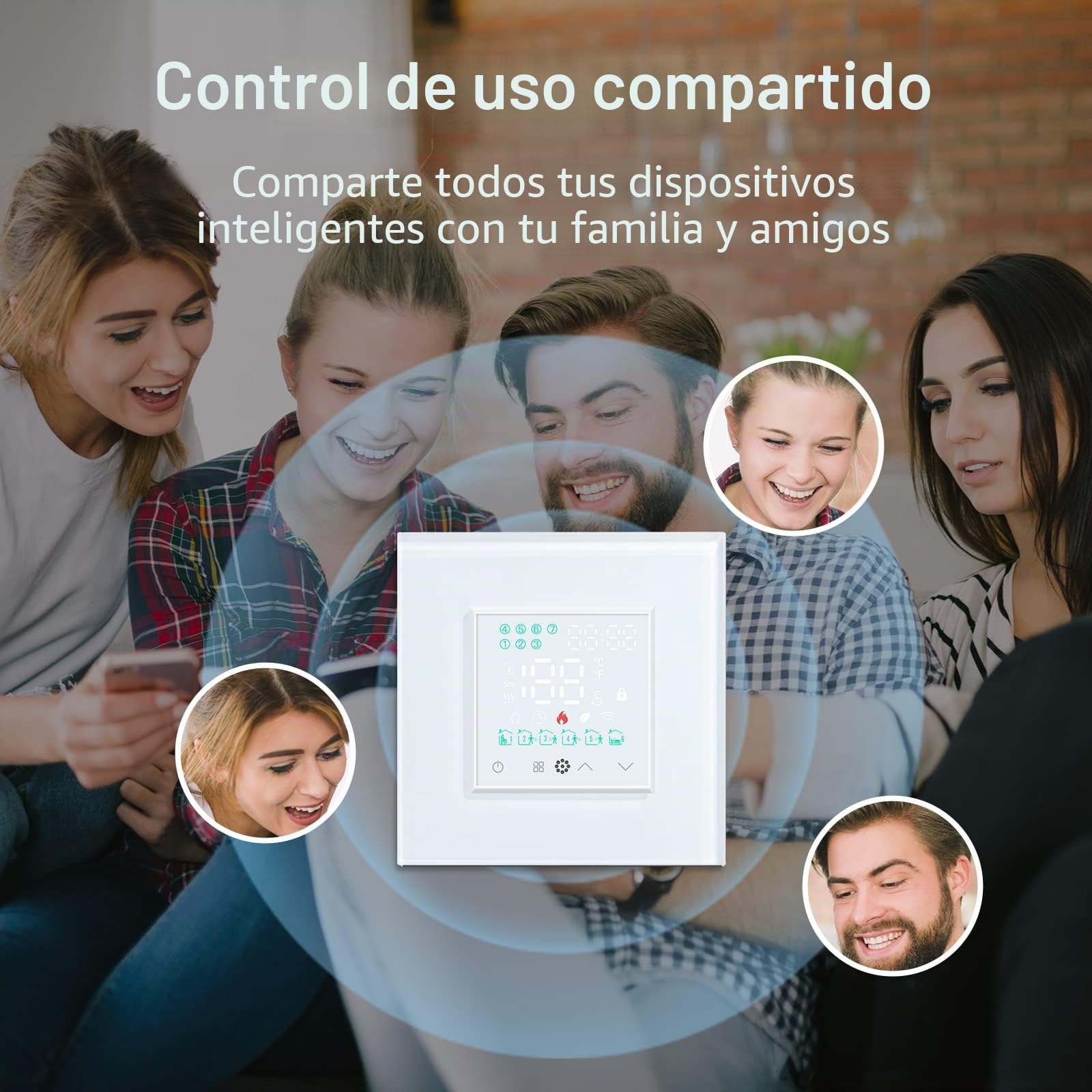 BSEED Zigbee Termostato Controlador de Temperatura Blanco para Calefacción de Calderas,5A Smart Termostato con Pantalla Táctil LED Compatible con Alexa y Google Home(Need Tuya Gateway Hub)