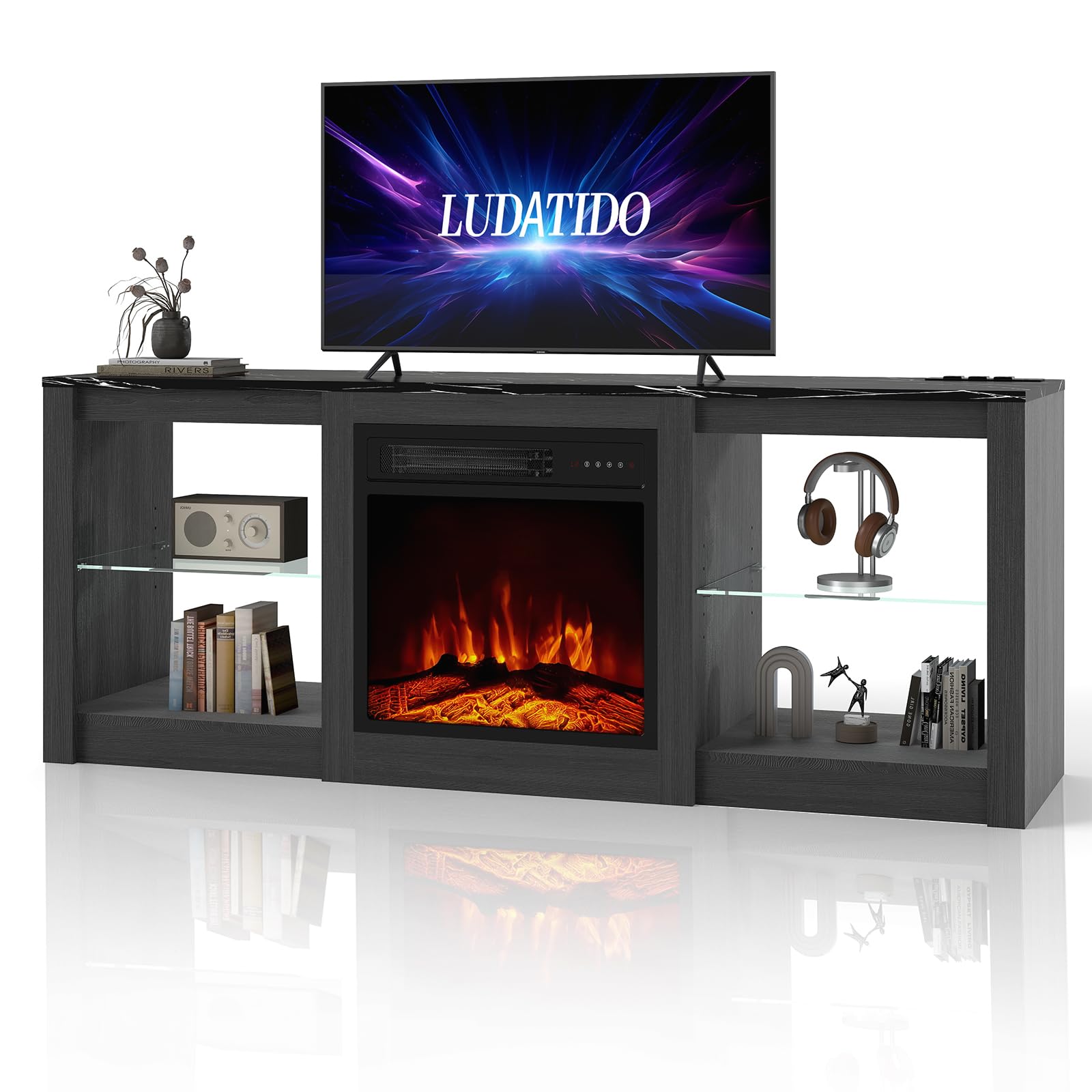 Ludatido 58 Inch Modern TV Stand with 18