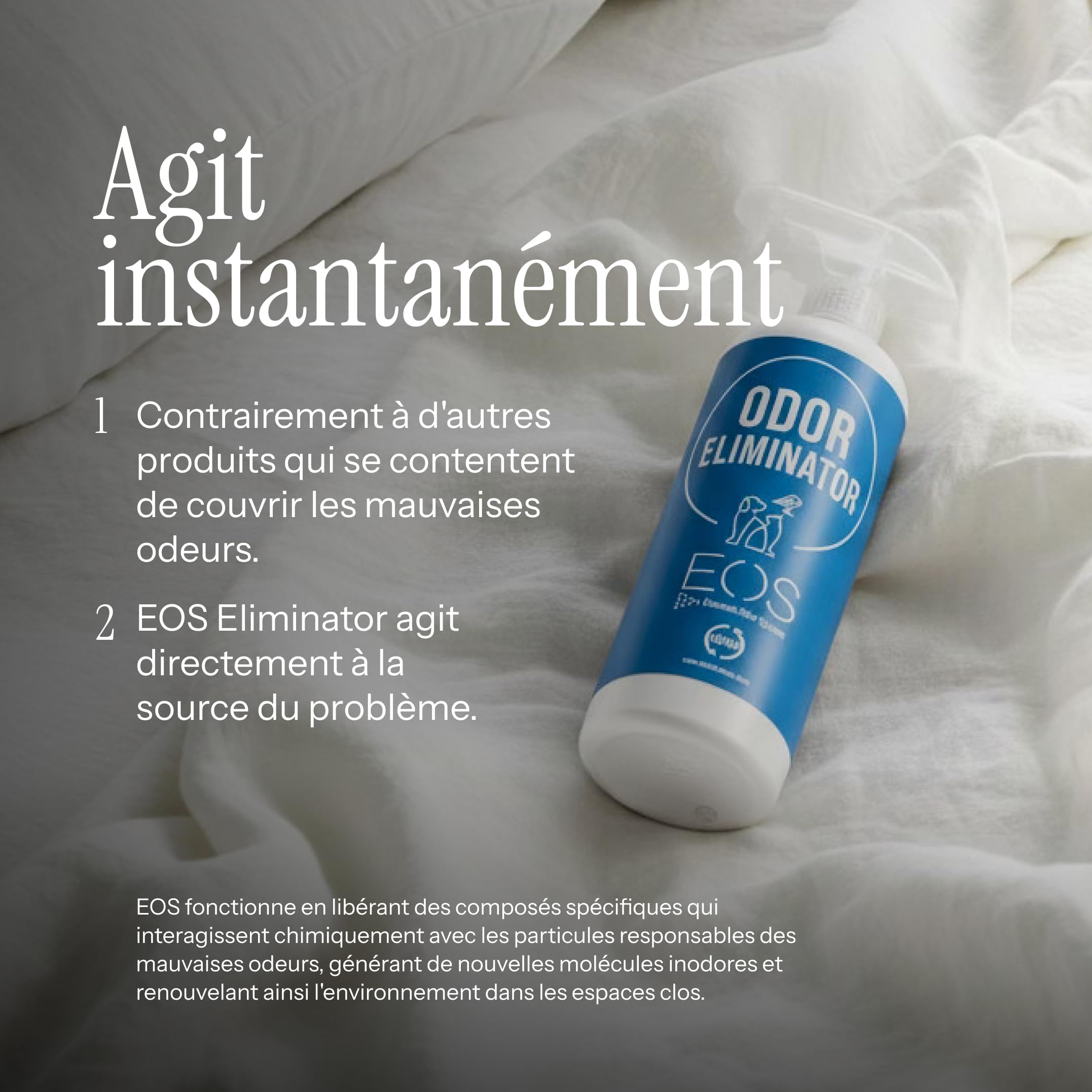 EOS (1 litre) instantly removes pet odours. for all types of pets (dogs, cats...) and applications (sofas, litter, beds) Enzymatic urine cleaner - 4