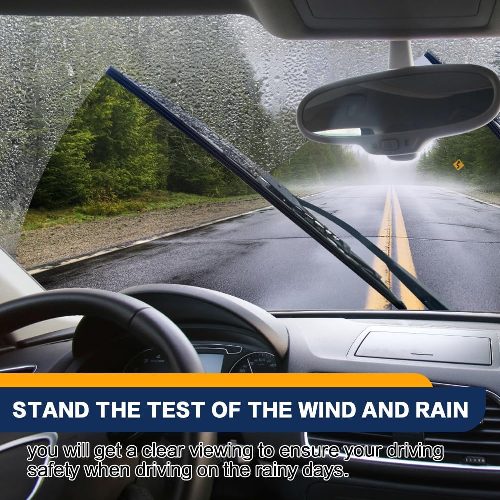 4PCS Wiper Blade Refill, Windshield Wiper Blade Refills, 26" Adjustable Size of the Universal Wiper Rubber Refills, Universal Car Accessories for Front & Rear Windshield Wiper Baldes Strip