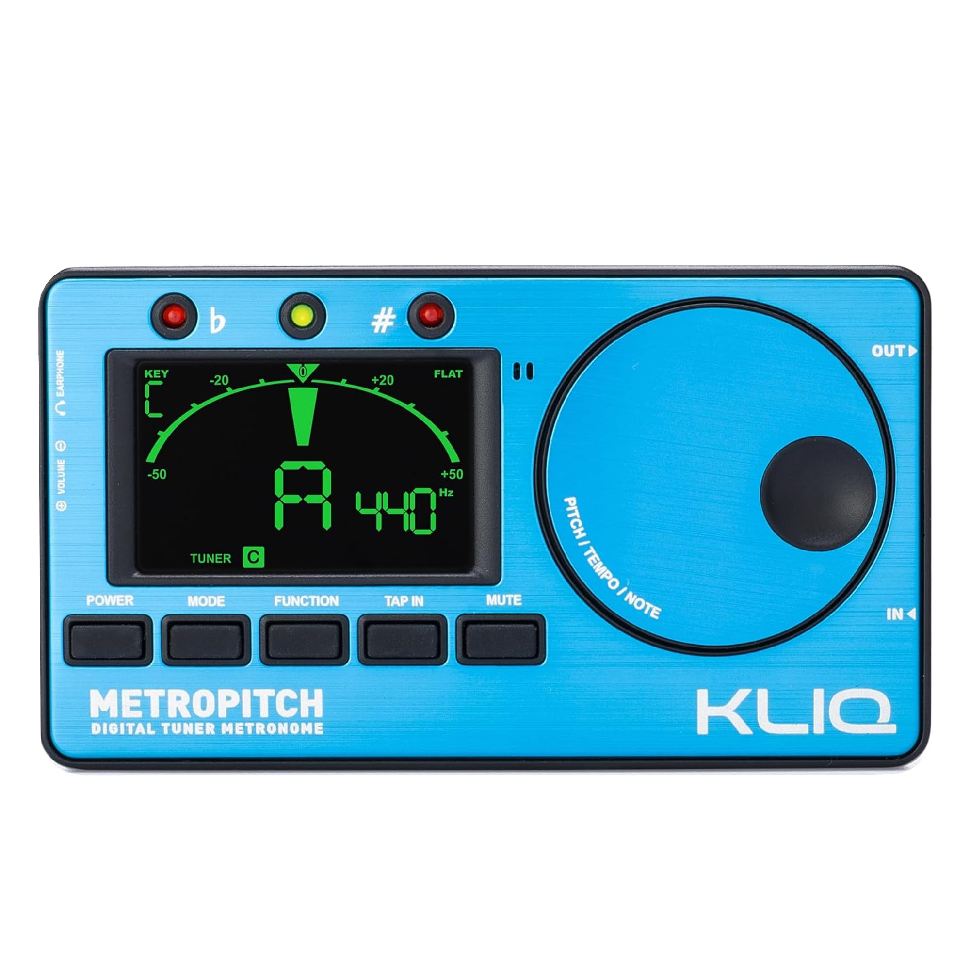 KLIQ MetroPitch - Metronome Tuner for All Instruments - with Guitar, Bass, Violin, Ukulele, and Chromatic Tuning Modes (MetroPitch, Blue)