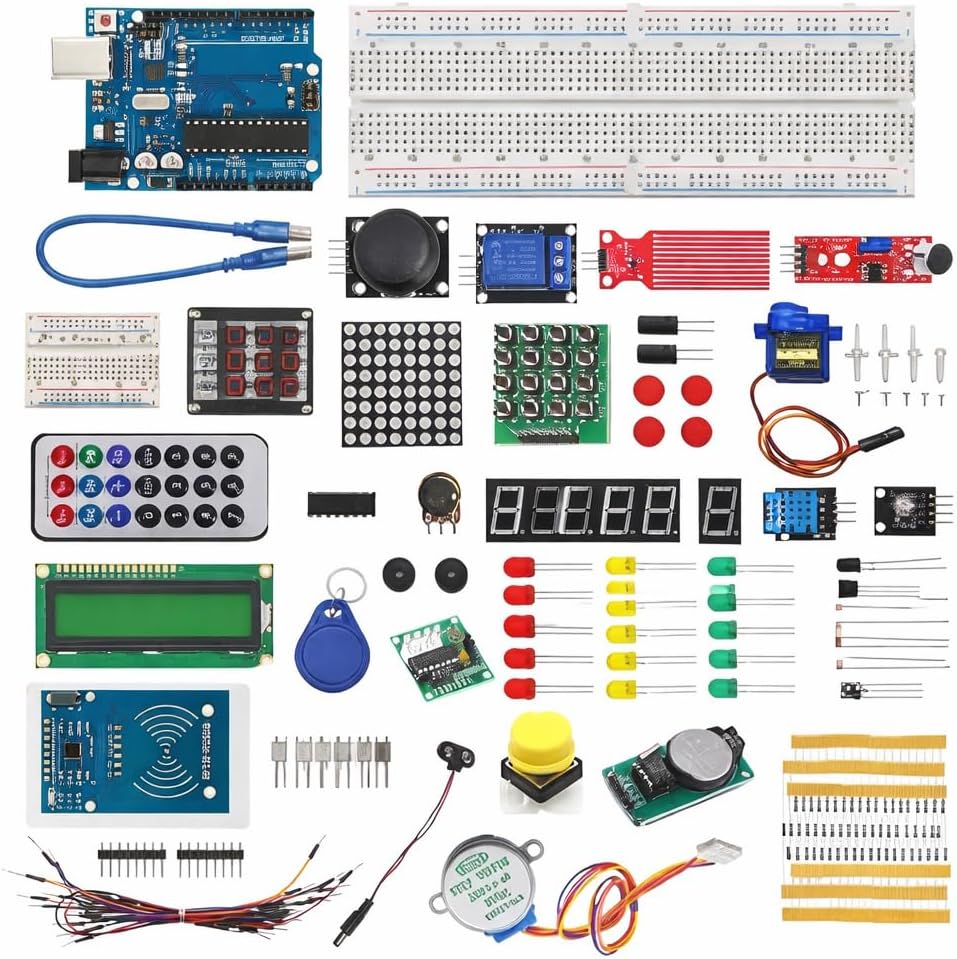 Arduino Microcontroller Starter Kit Comprehensive Starter Kit with Microcontroller Board, Sensors ...