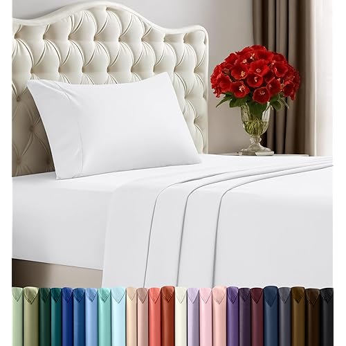 Utopia Bedding Twin XL Sheets - 3 Piece Bedding - Brushed Microfiber - Shrinkage and Fade Resistant - Easy Care (Twin Extra Long White)