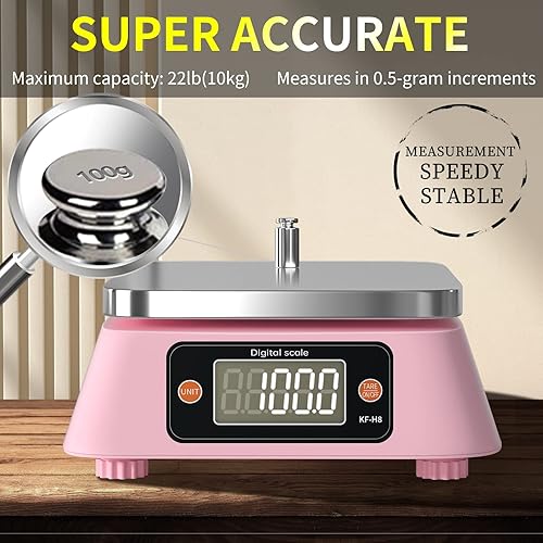 Miniatura 2 de Yoncon KF-H8 - Báscula de cocina digital de gramos y onzas, báscula de alimentos para panaderos, fabricación de velas y jabón, báscula para hornear