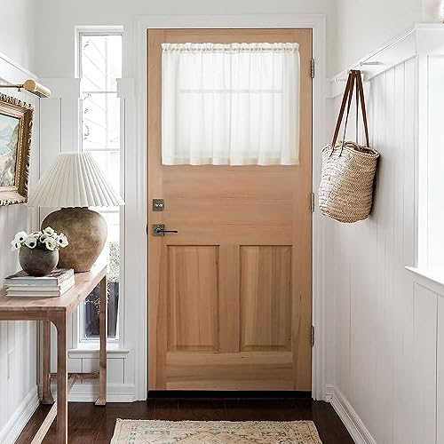 Miniatura 7 de Doris - Juego de 2 paneles de cortinas traslúcidas negras de 84 pulgadas de largo, decoración estética de la habitación, cortinas y cortinas de lino