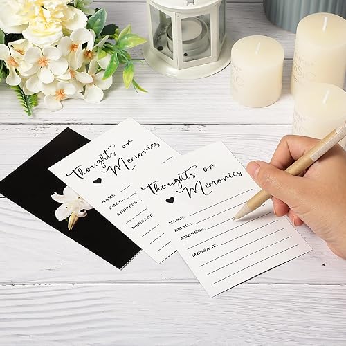 Miniatura 5 de Fainne 50 tarjetas de memoria Lily Share a Memory con caja de celebración de la vida, tarjetas de consejos funerarios, tarjetas de agradecimiento y