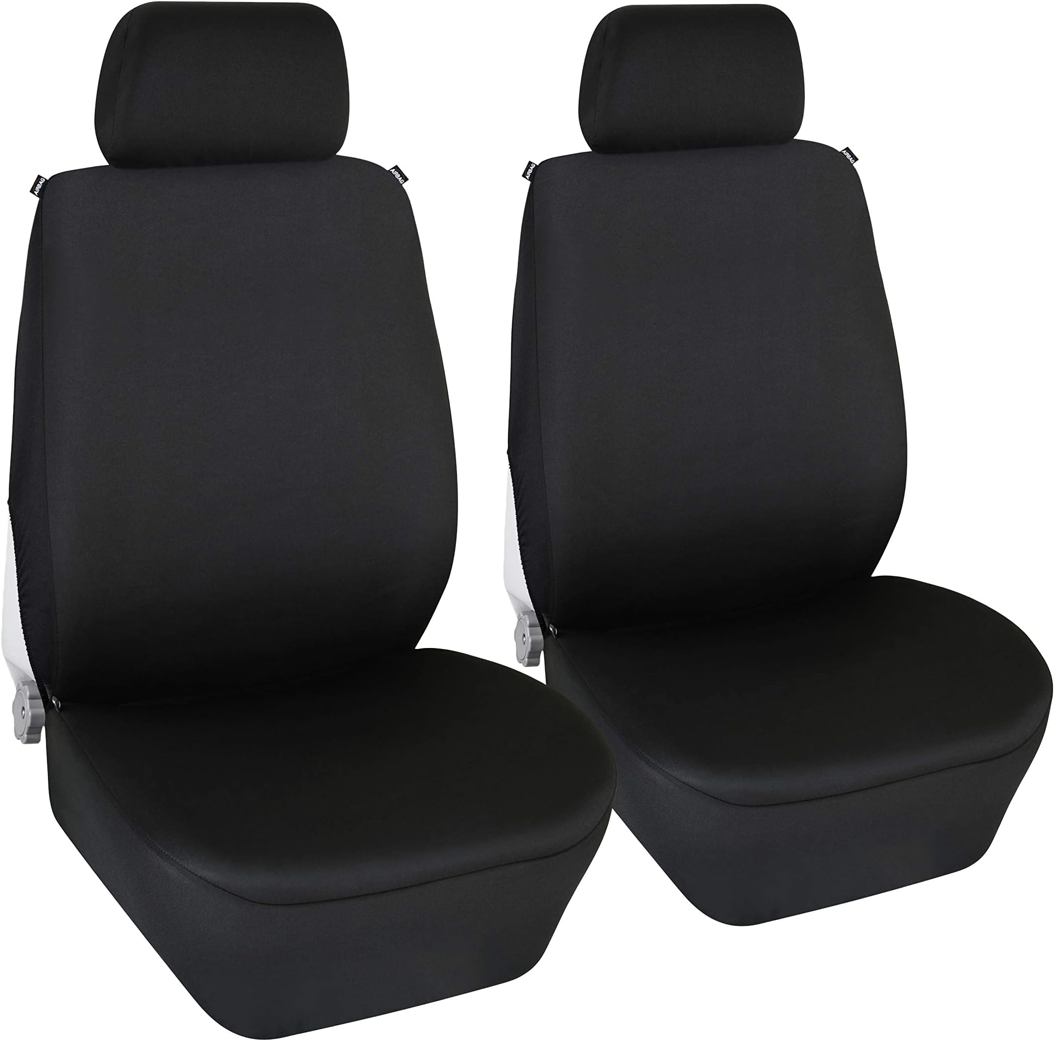 Elantrip 2 PC Waterproof Neoprene Front Seat Covers Universal Fit Car Seat Protector Airbag Compatible for Auto SUV Truck Van Black