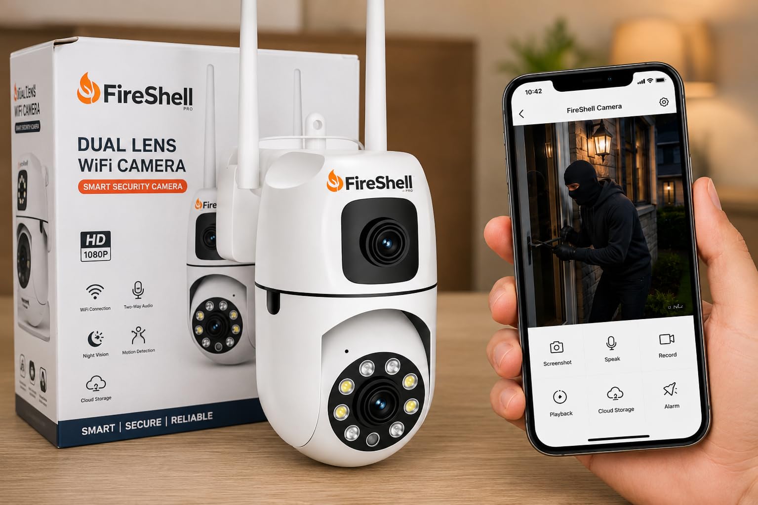 Fireshell Dual Lens WiFi CCTV Security Camera for Home | 5MP+5MP HD PTZ 360° View, AI Motion Detection, Color Night Vision, Two-Way Audio & Remote Monitoring-image-43