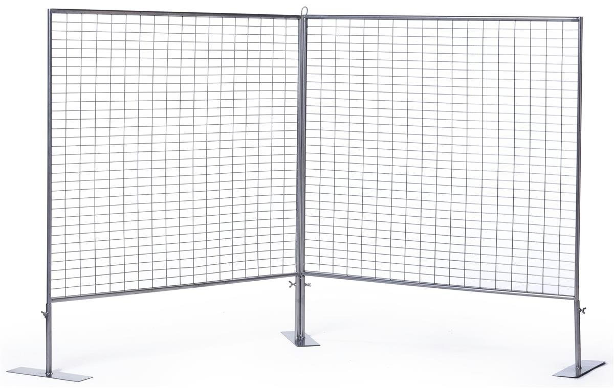 Displays2go Wire Gridwall Panels, Iron Construction – Silver Finish (AD2PNLCTR)