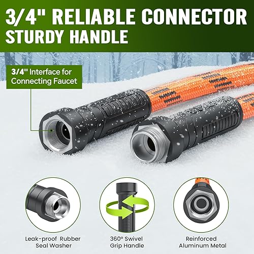 Miniatura 6 de Manguera de jardín de 100 pies x 58 pulgadas, manguera de agua flexible, manguera ligera no expandible con rociador de 10 funciones, a prueba de