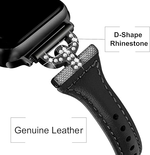 Miniatura 8 de OULUCCI Correas de cuero delgadas compatibles con Apple Watch Band para mujer de 1.575 in 1.614 in 1.496 in 1.732 in 1.772 in 1.929 in 1.654 in