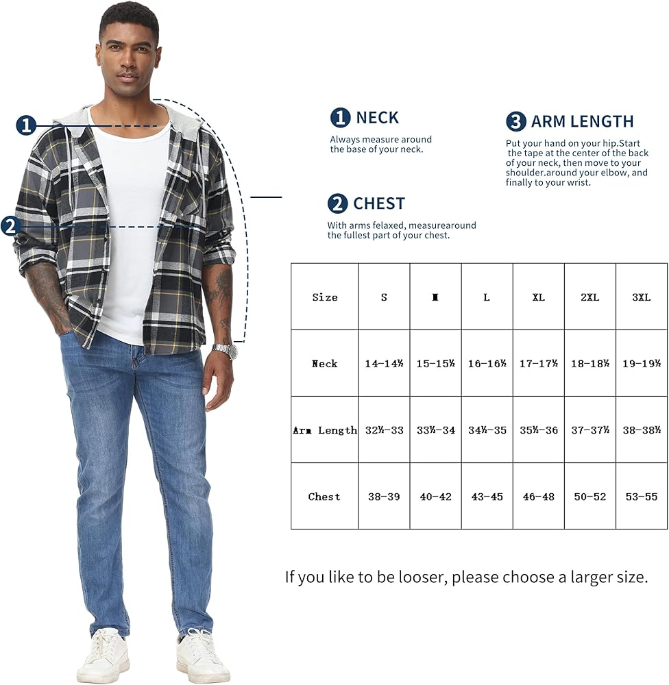 Amazon.com: MCEDAR Men's Flannel Hoodie Plaid Shirts Jacket Casual