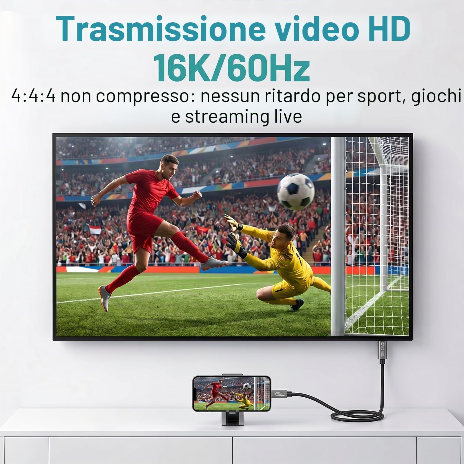 Thunderbolt 5 cavo da 1 m, 240 W, cavo dati da 80 Gbps, display da USB C a USB C da 240 W, per laptop, monitor, ecc