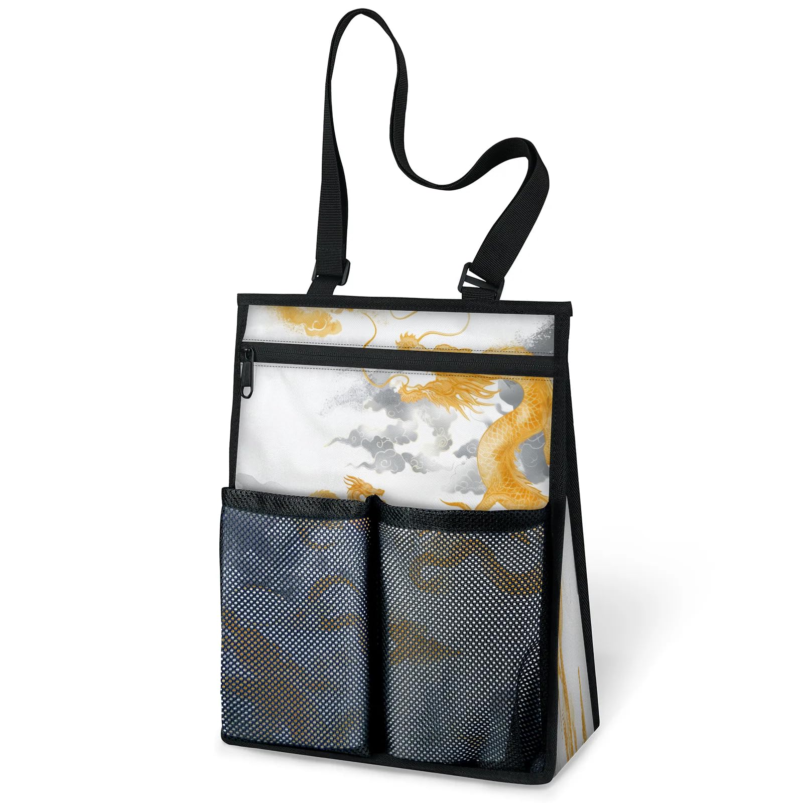 Ourtheme Art Cloud Dragon Portable Shower Bag for Travel Gym Camp Beach Tote Shower Caddy Bags Hanging Toiletry