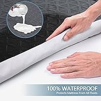Vista 3 de Protector de colchón impermeable premium tamaño twin, cubierta de cama transpirable de tela de aire 3D refrescante, funda de almohadilla de colchón